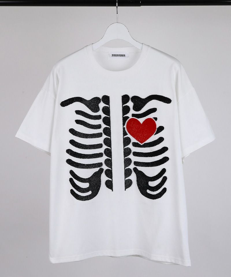 DISCOVERED(ディスカバード)】BRUSH BONE&HEART TEE Tシャツ(DC-SS26