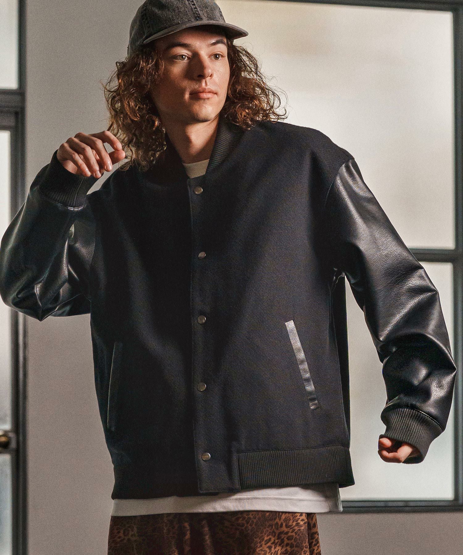 CAMBIO(カンビオ)】PUレザースリーブスタジャン(25154CM) | CAMBIO