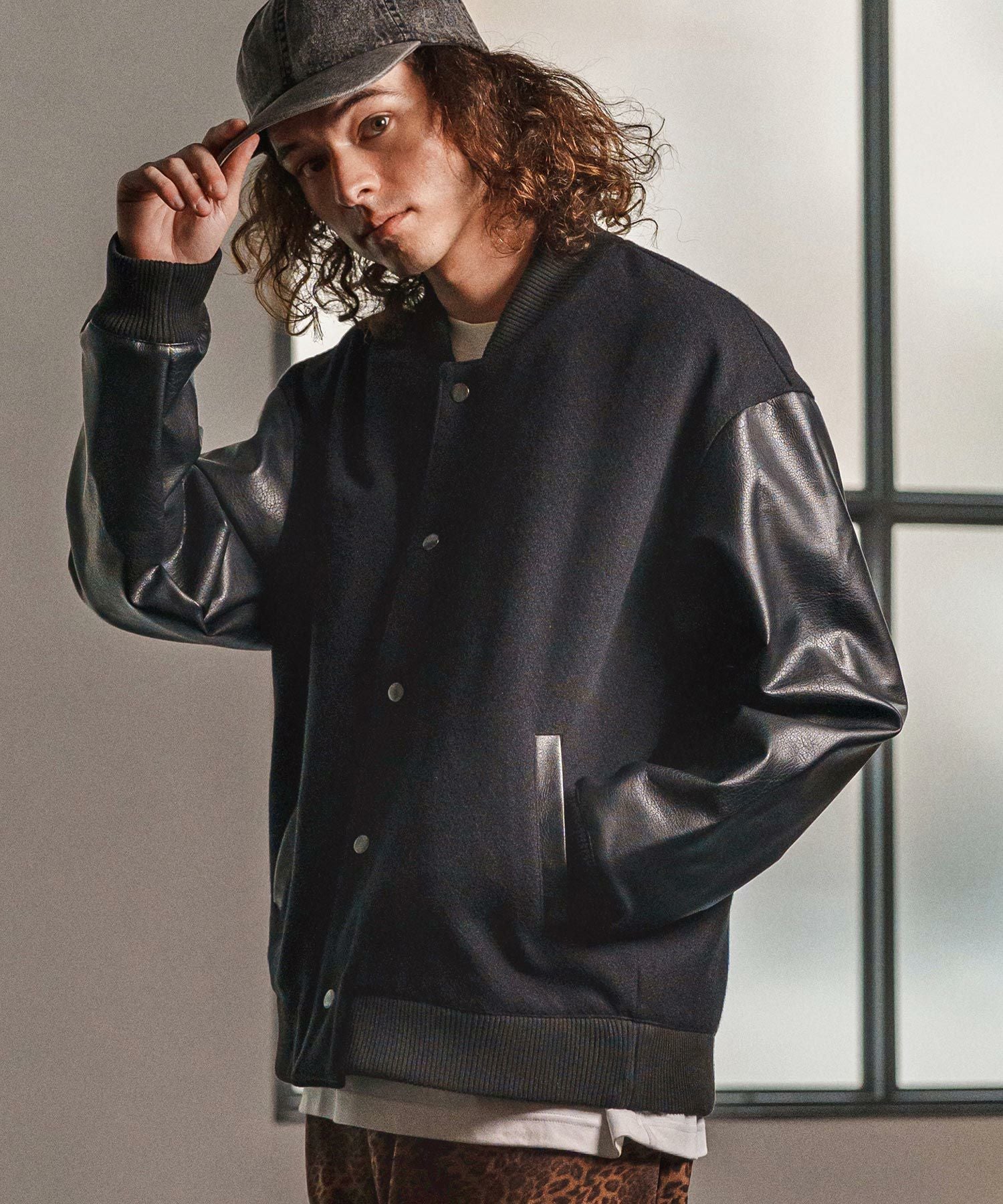 CAMBIO(カンビオ)】PUレザースリーブスタジャン(25154CM) | CAMBIO