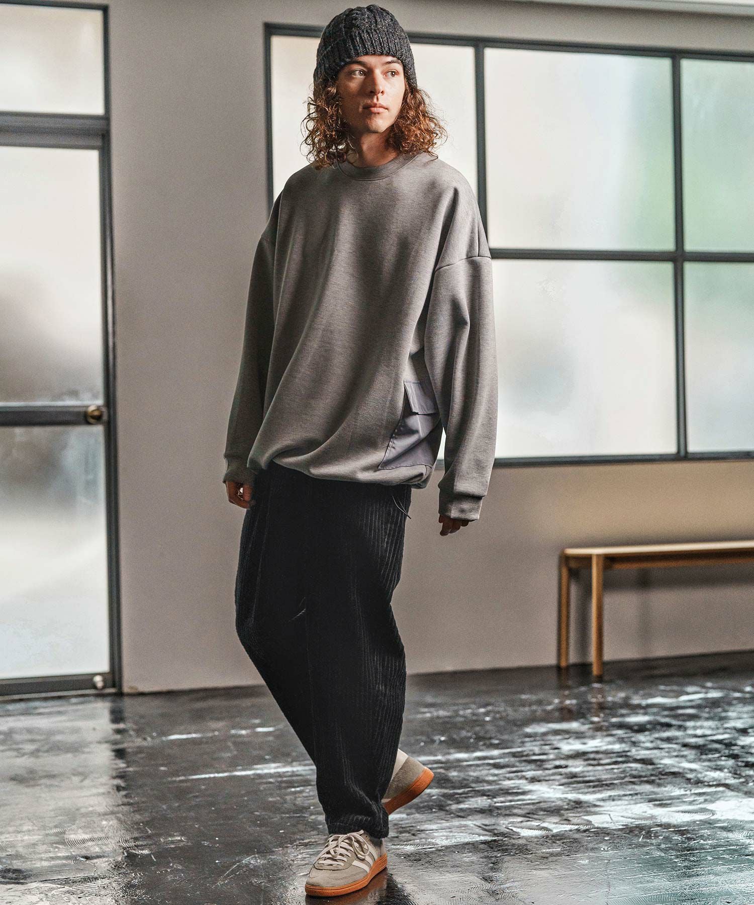 ハグオーワー コーデュロイ コーデュロイバルーンパンツ チャコール 黒 CAMBIO(カンビオ)】 Wide Wale Corduroy Balloon Pants コーデュロイ
