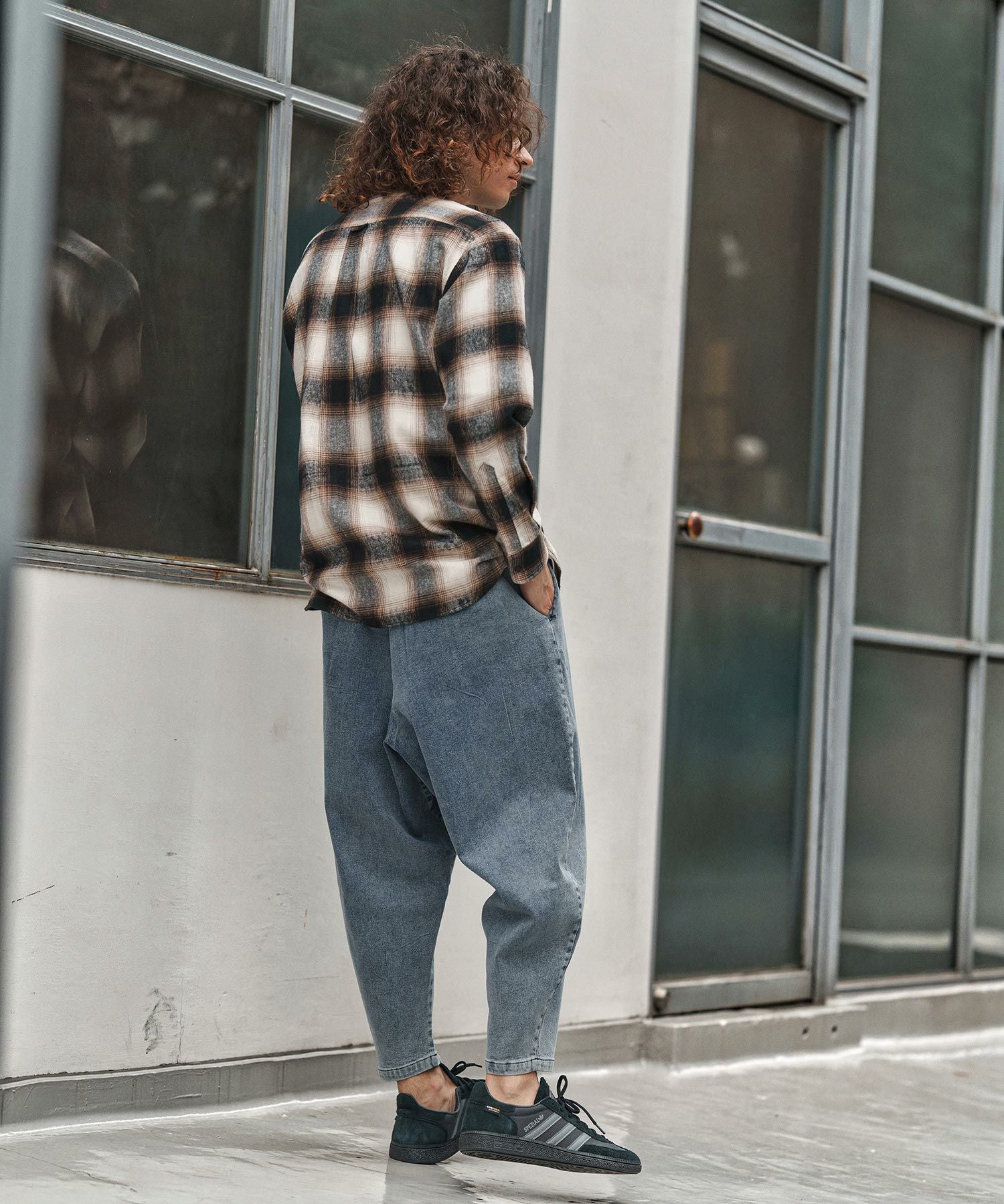 CAMBIO(カンビオ)】 Fleece Lining Denim Curve Pants デニムカーブ