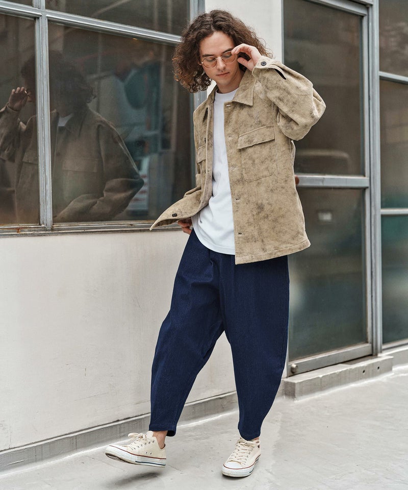 CAMBIO(カンビオ)】 Fleece Lining Denim Curve Pants デニムカーブ 