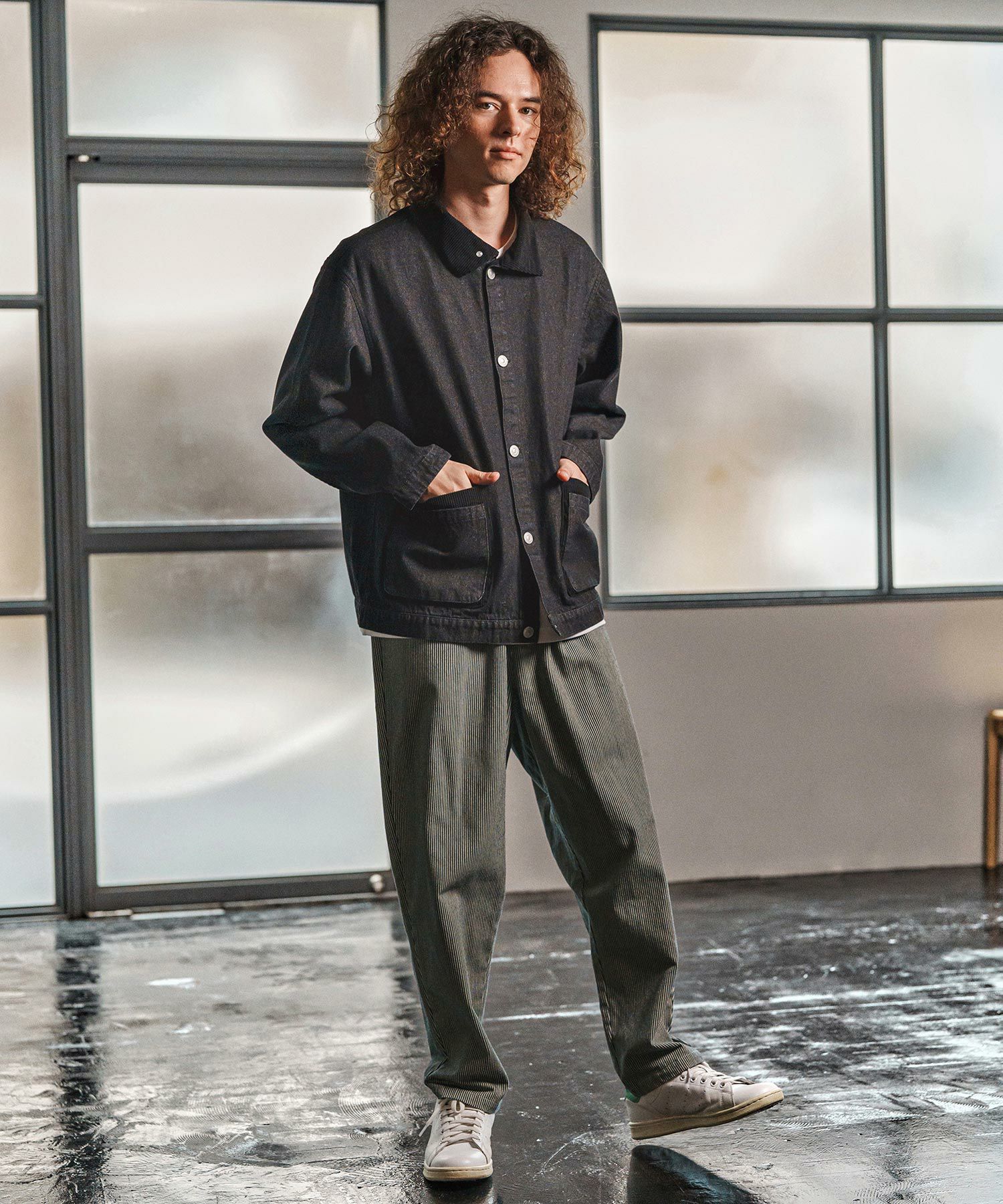 CAMBIO(カンビオ)】Denim Stripe Balloon Pants デニムバルーンパンツ