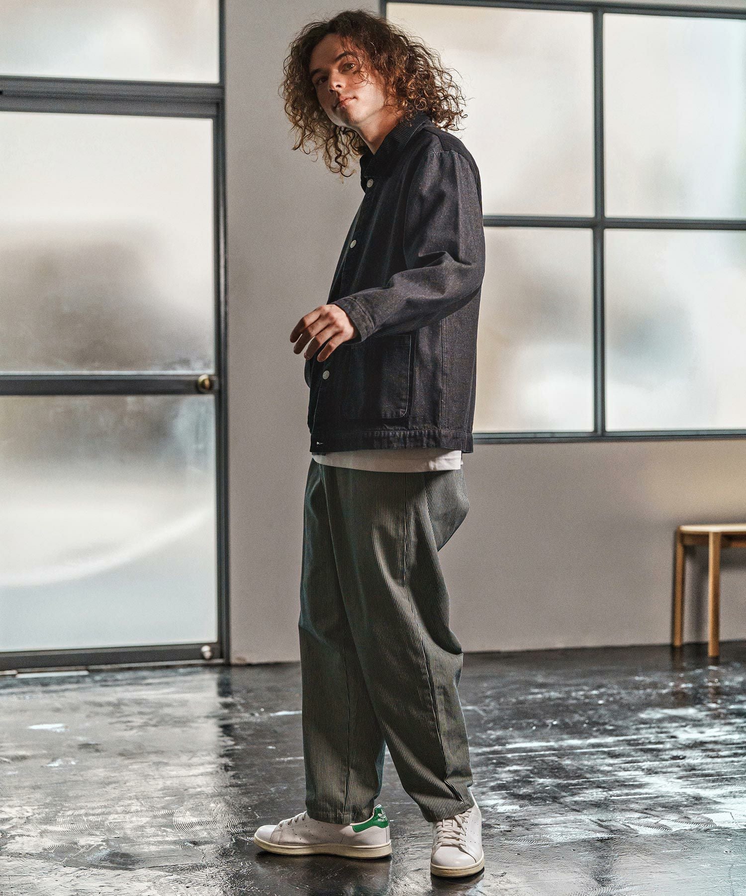 CAMBIO(カンビオ)】Denim Stripe Balloon Pants デニムバルーンパンツ