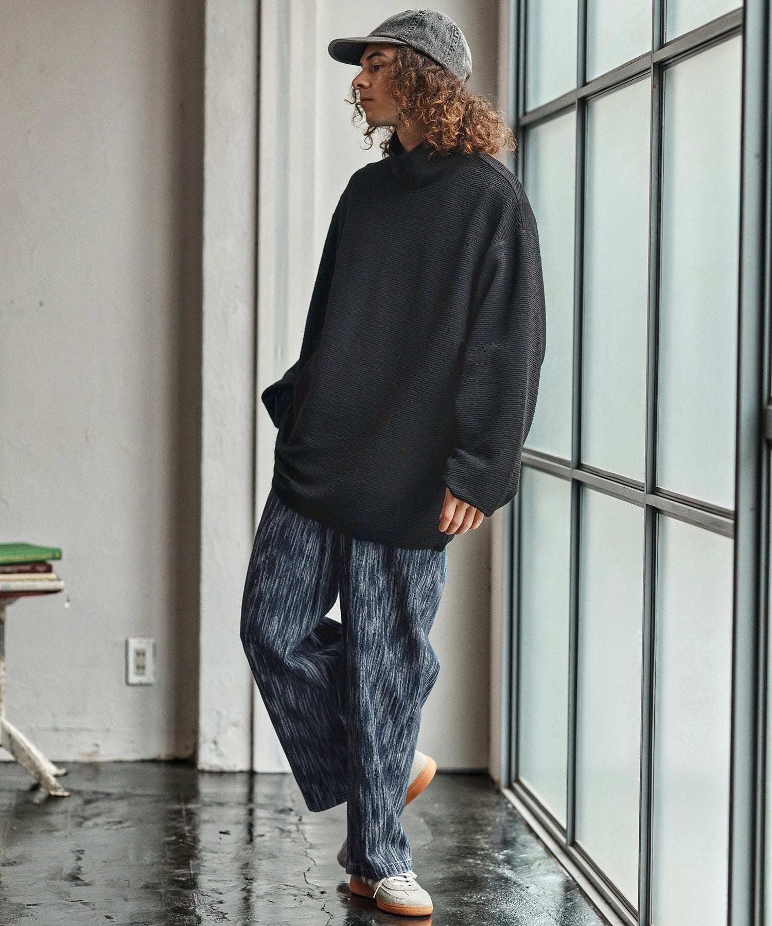 【最終値下げ】Cambio ワイドストレートパンツ CAMBIO(カンビオ)】Accordion Jacquard Denim Wide Straight Pants