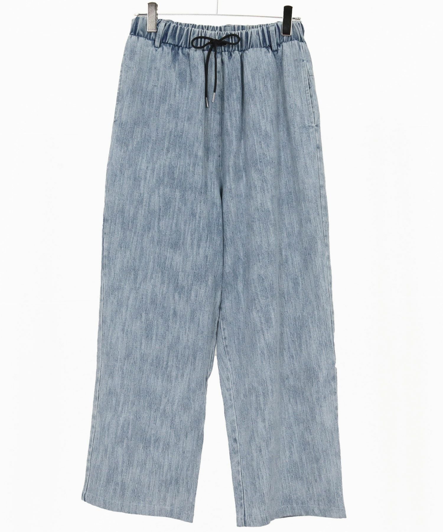CAMBIO(カンビオ)】Denim Jacquard Wide Straight Pants ワイド