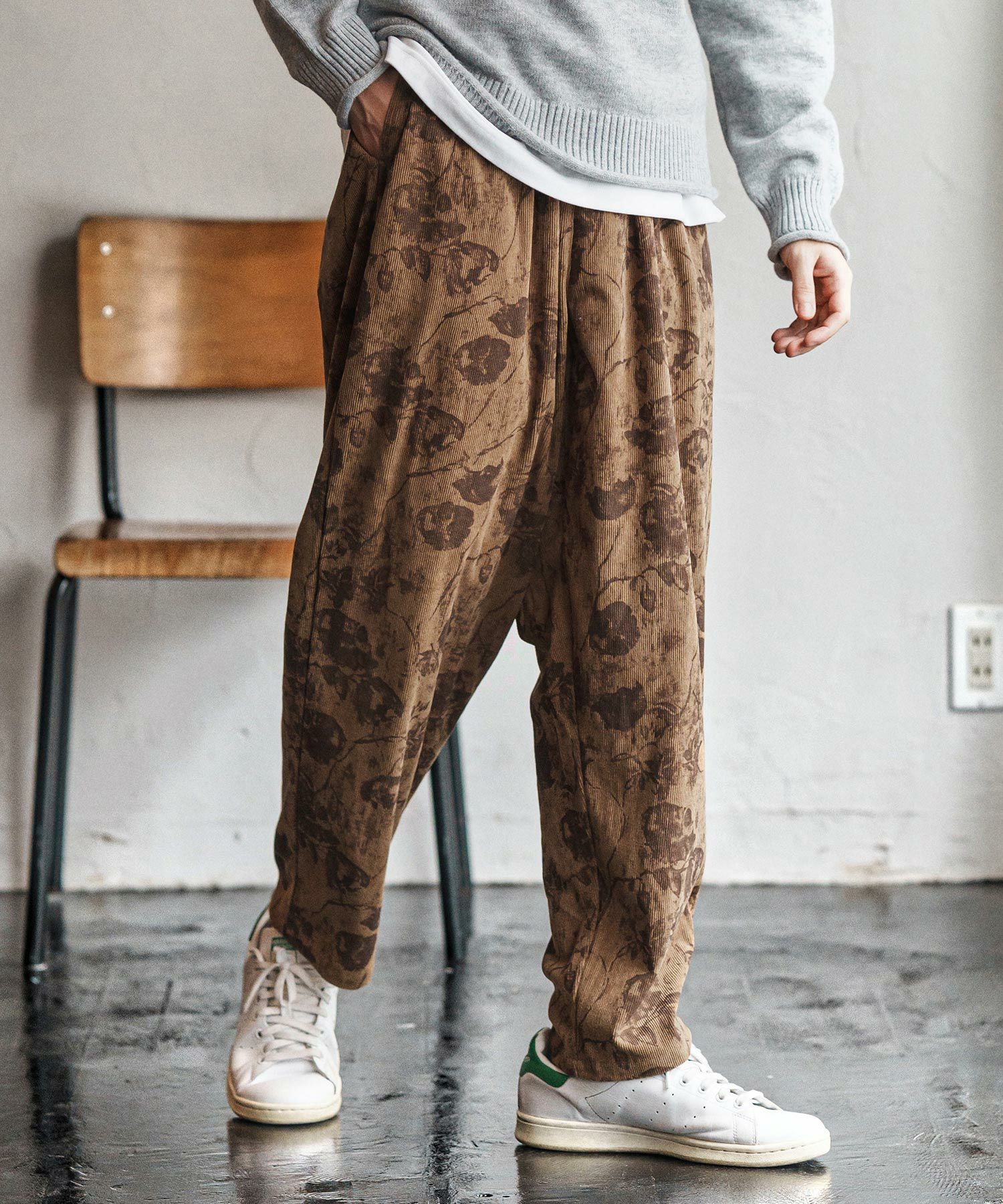 CAMBIO(カンビオ)】Dark Flower Corduroy Balloon Pants コーデュロイ