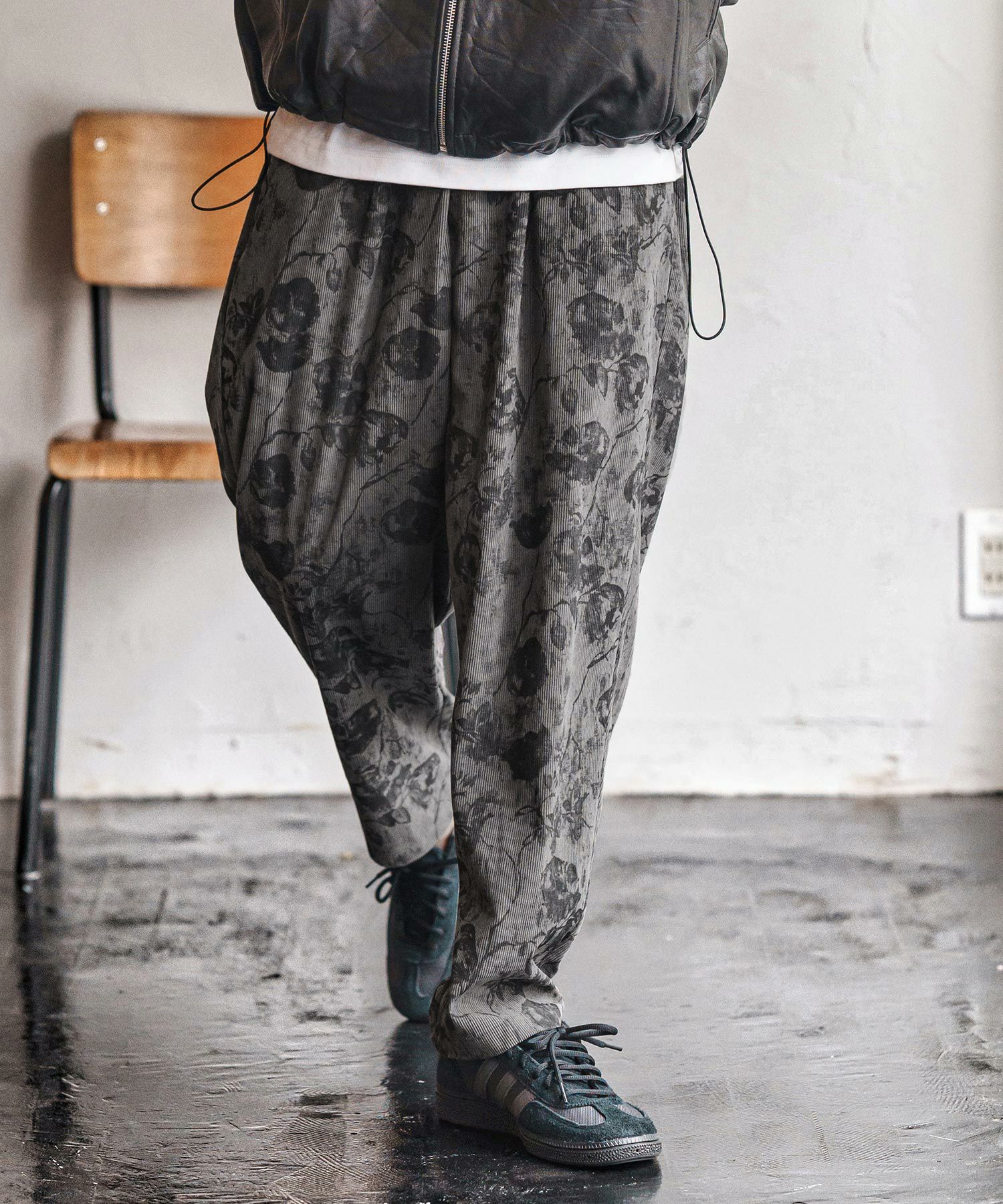 CAMBIO(カンビオ)】Dark Flower Corduroy Balloon Pants コーデュロイ