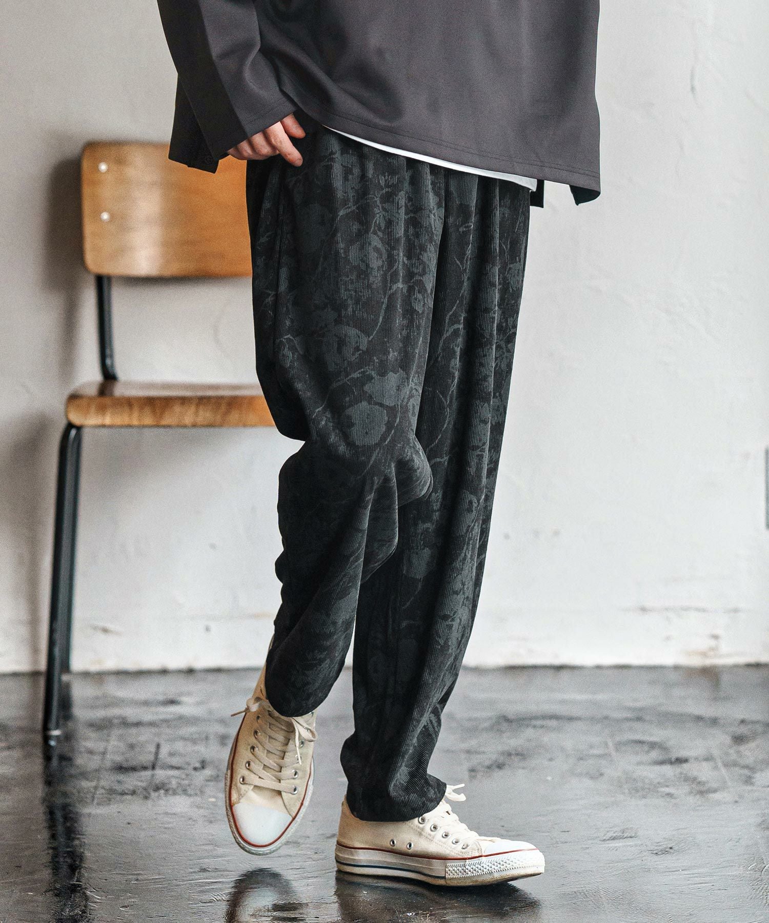 CAMBIO(カンビオ)】Dark Flower Corduroy Balloon Pants コーデュロイ