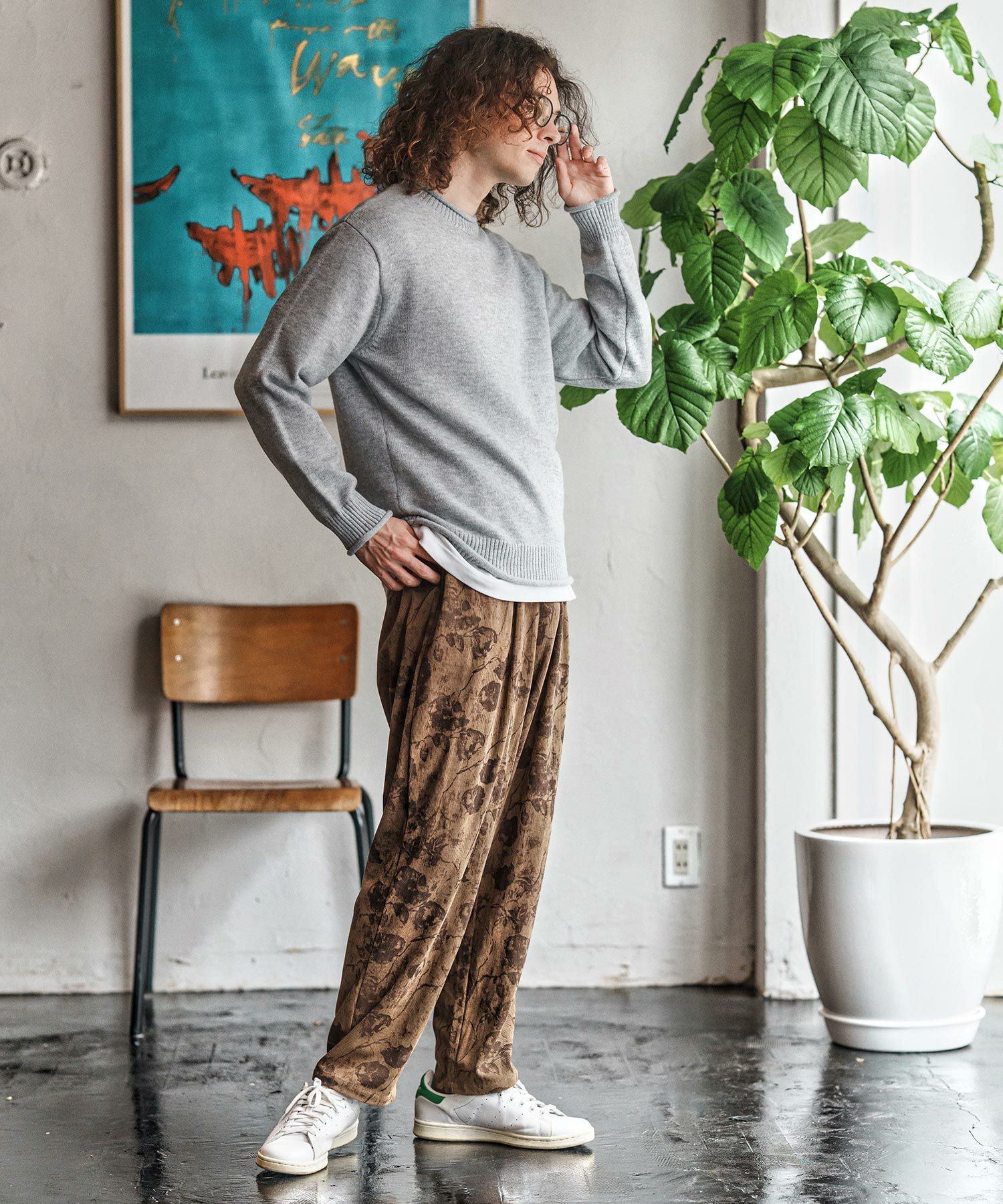 CAMBIO(カンビオ)】Dark Flower Corduroy Balloon Pants コーデュロイ