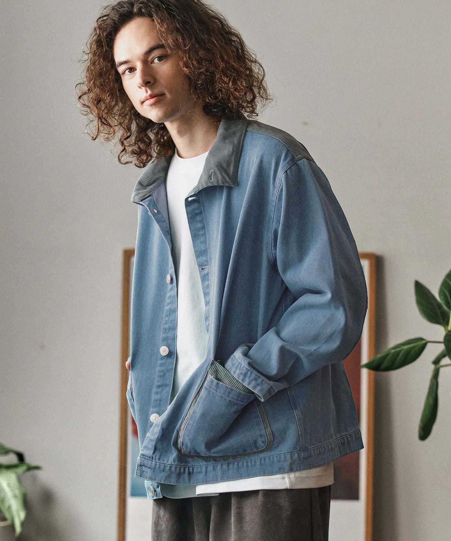 新品未使用CAMBIO 25SS セットアップ L 30%OFF【CAMBIO(カンビオ)】異素材切り替えスタンドカラージャケット