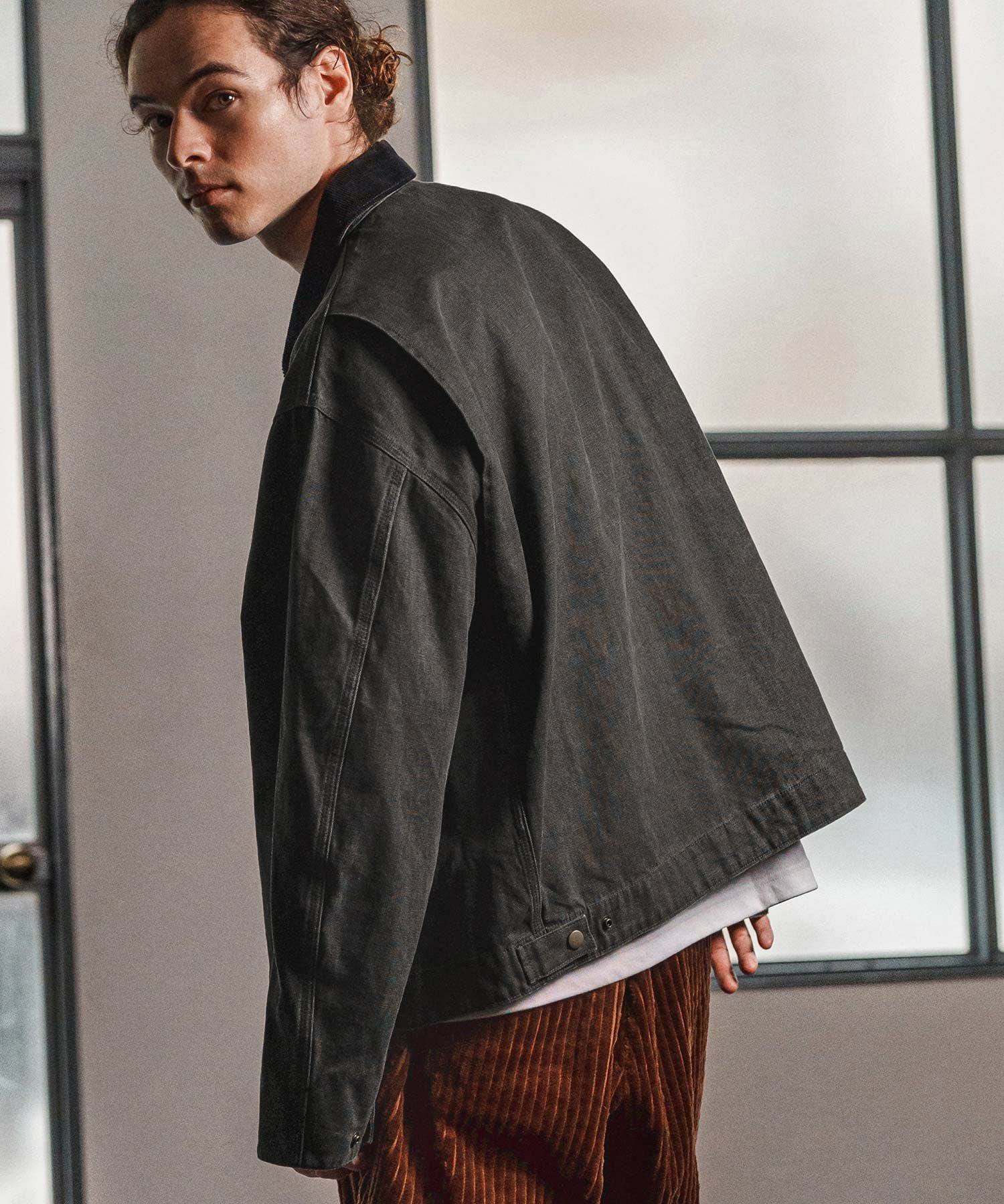 CORBY'S スイングトップ CAMBIO(カンビオ)】エイジング加工ベロアスイングトップブルゾン