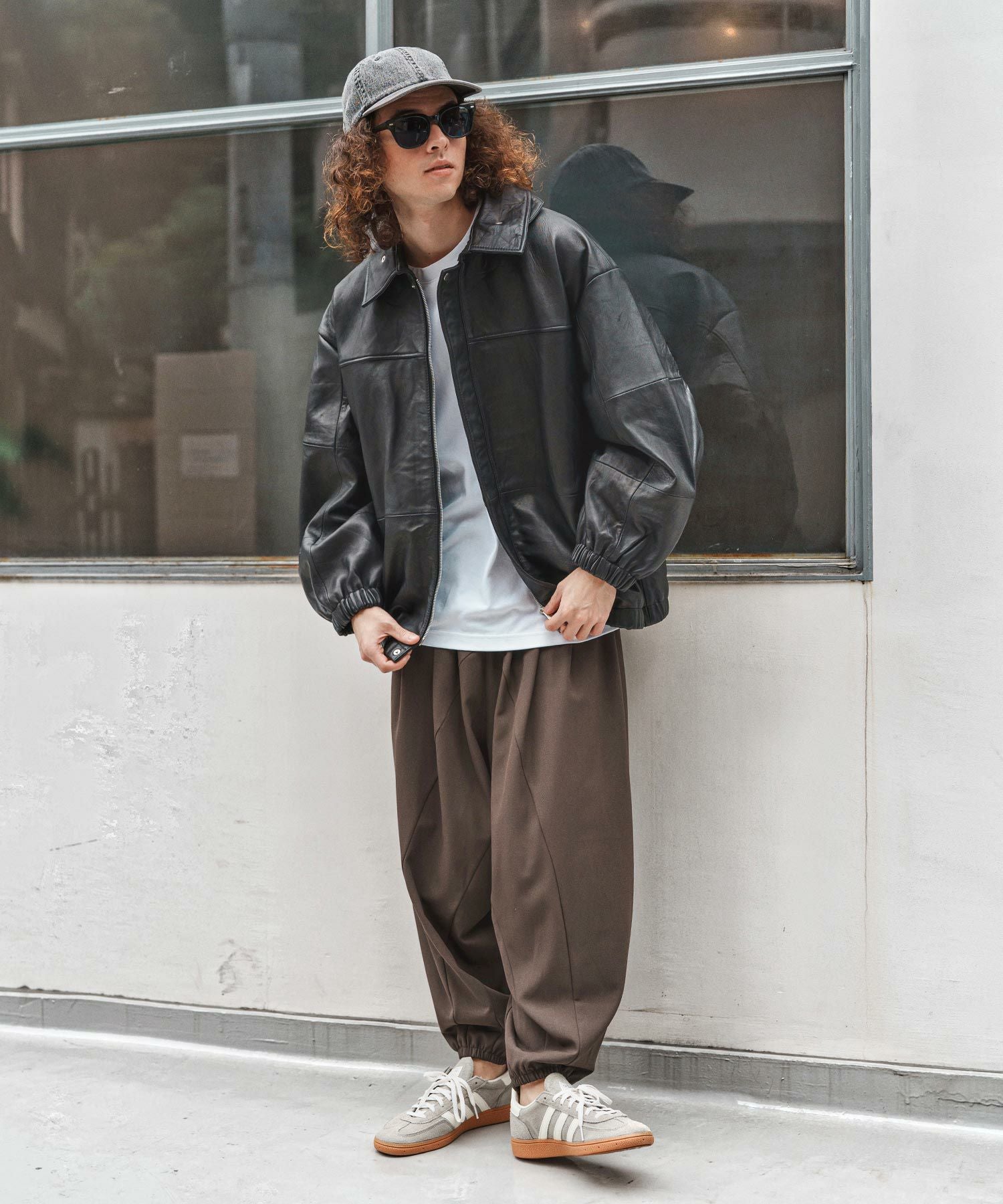60%OFF【CAMBIO(カンビオ)】Oversized Re Product Leather Rib Blouson