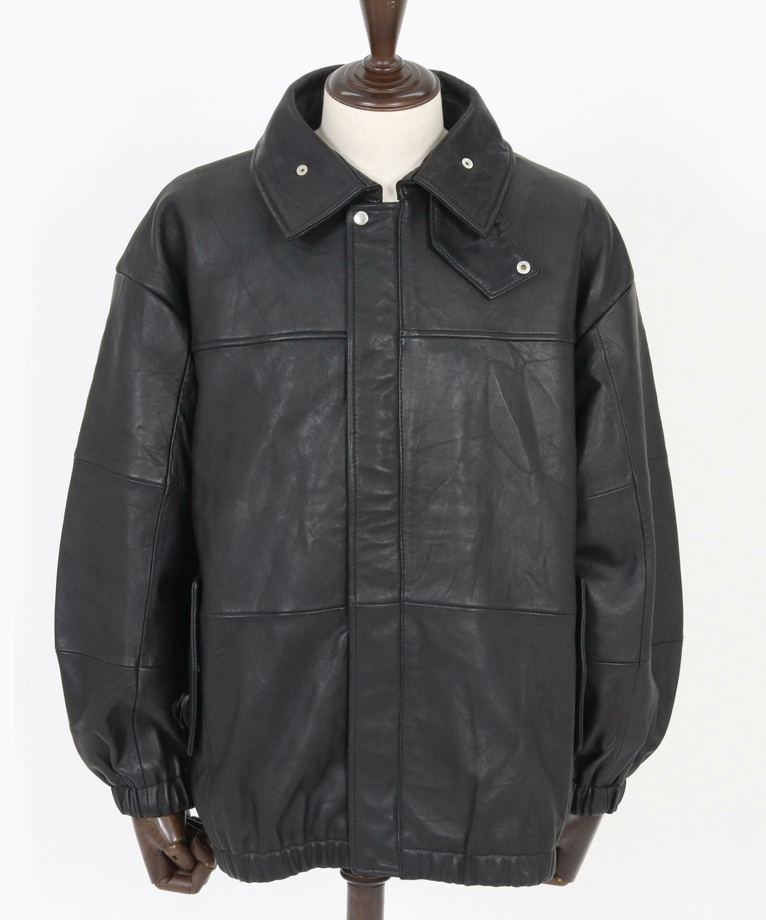 60%OFF【CAMBIO(カンビオ)】Oversized Re Product Leather Rib Blouson