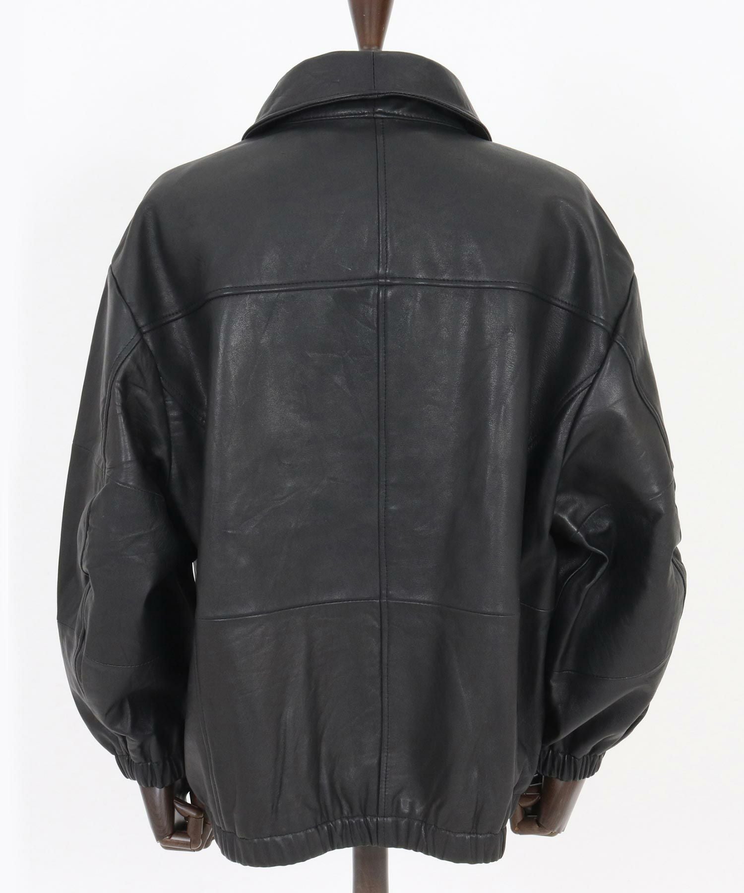 50%OFF【CAMBIO(カンビオ)】Oversized Re Product Leather Rib Blouson