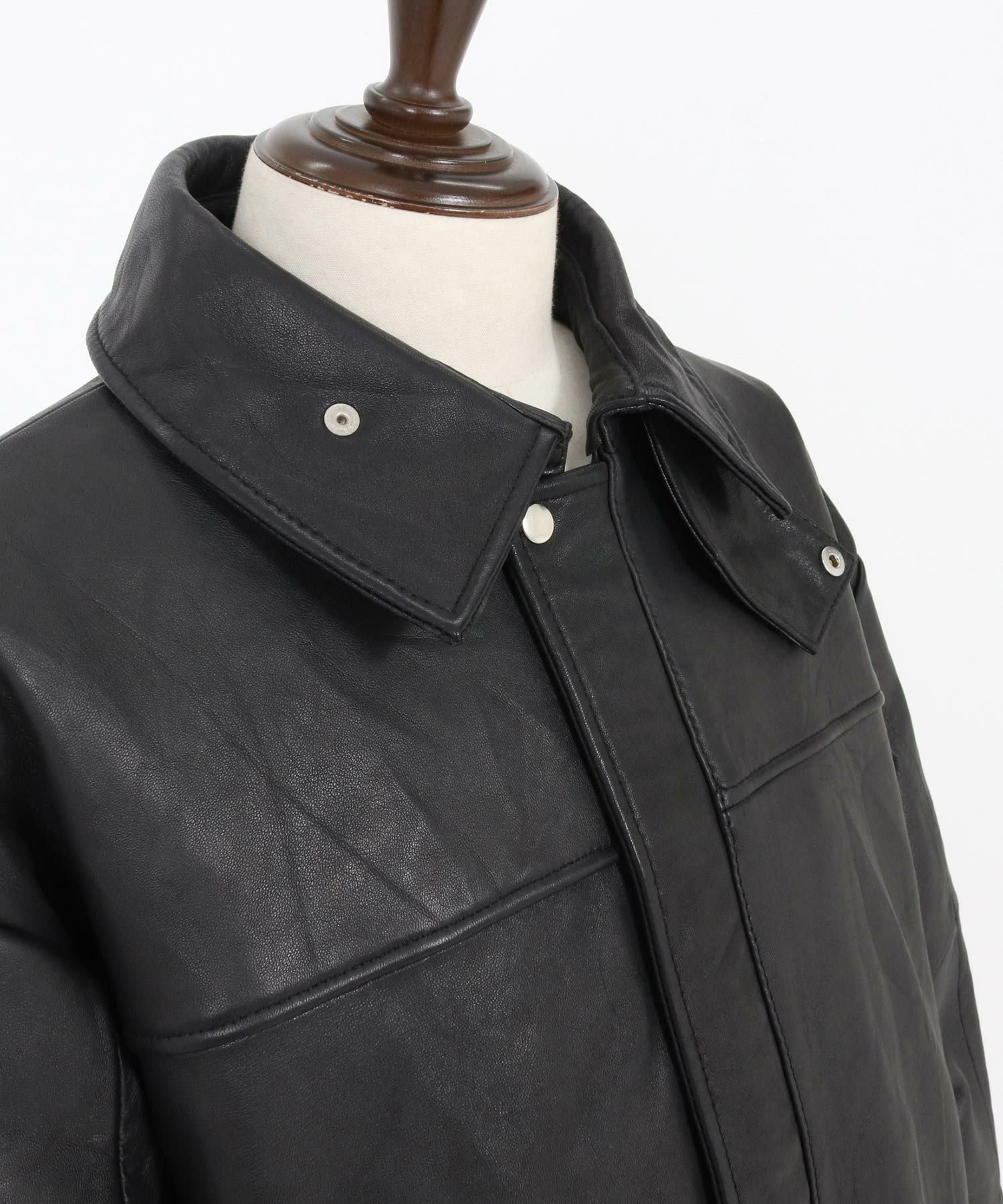 60%OFF【CAMBIO(カンビオ)】Oversized Re Product Leather Rib Blouson