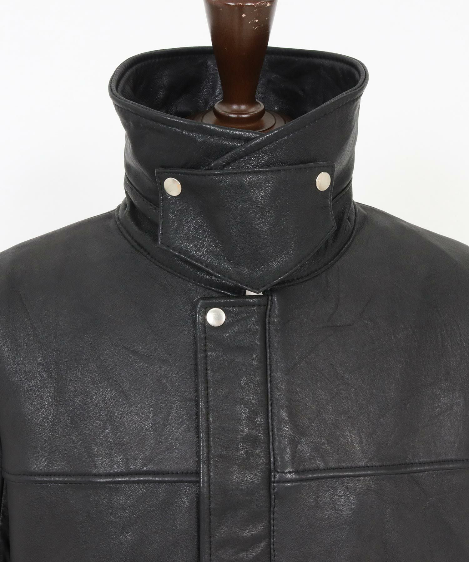 ジャケット・ブルゾン Revlia 60%OFF【CAMBIO(カンビオ)】Oversized Re Product Leather Rib Blouson