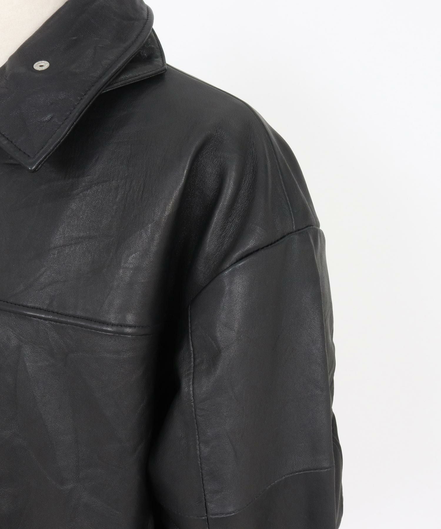 60%OFF【CAMBIO(カンビオ)】Oversized Re Product Leather Rib Blouson