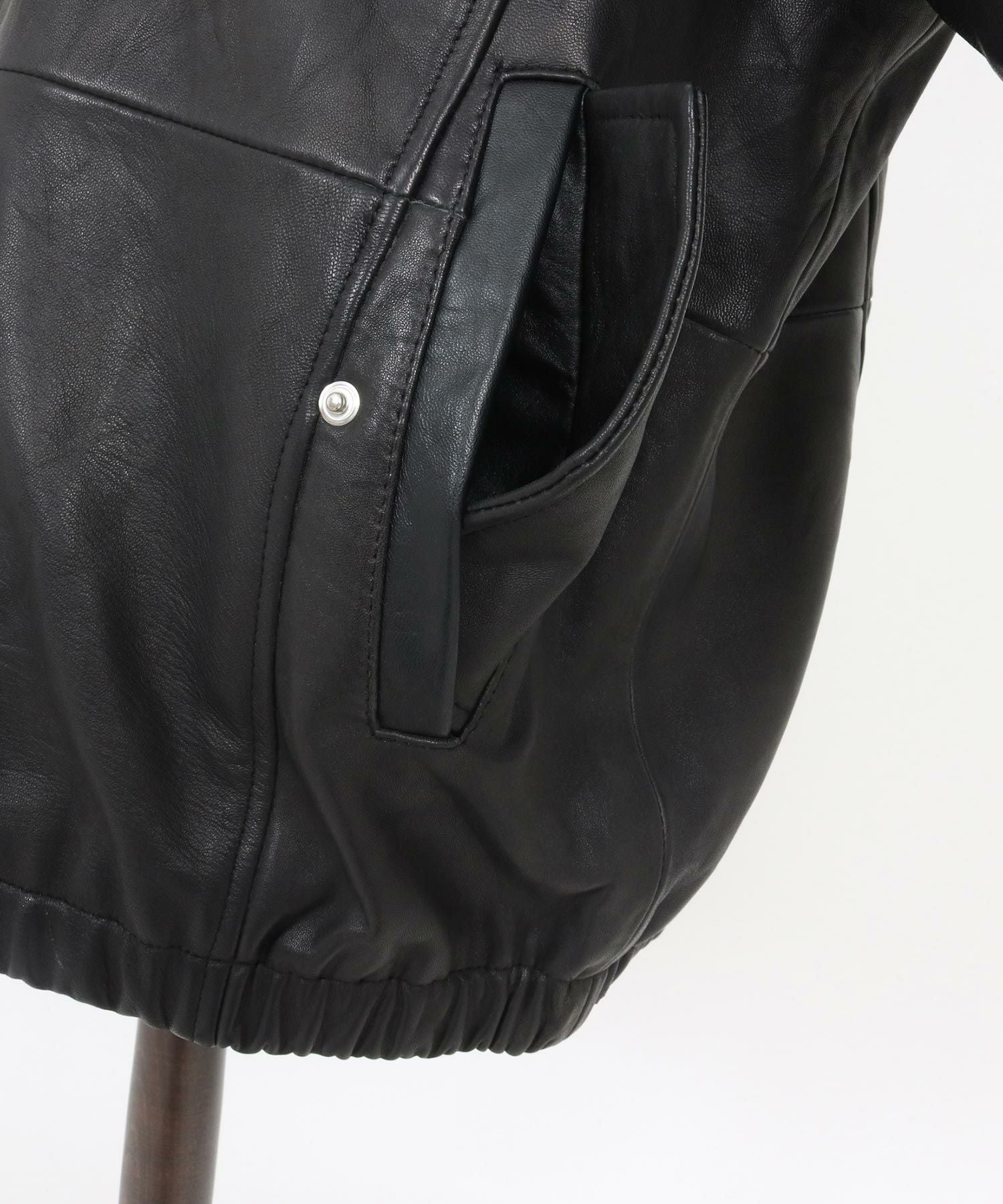 60%OFF【CAMBIO(カンビオ)】Oversized Re Product Leather Rib Blouson