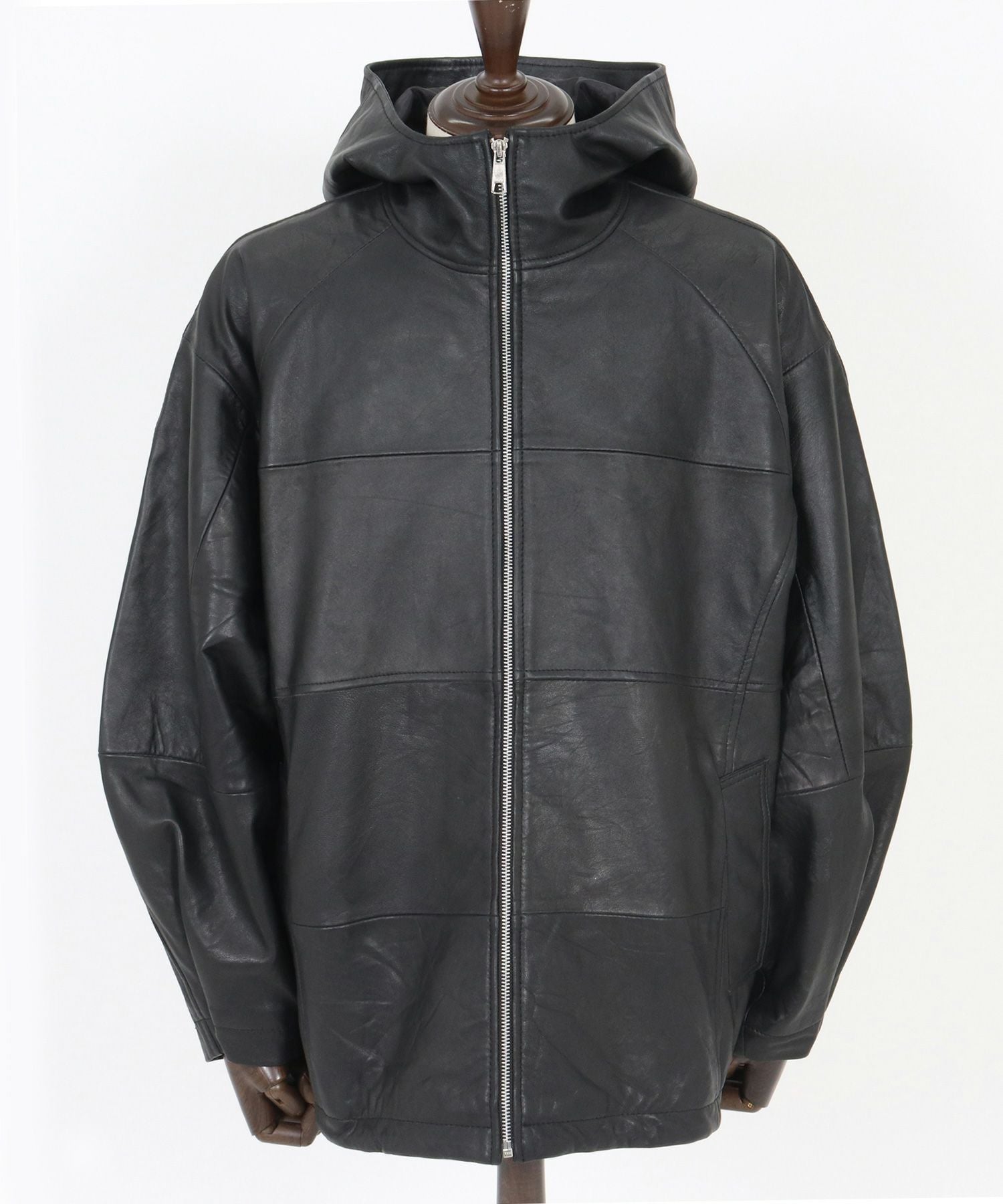 CAMBIO(カンビオ)】Oversized Re Product Leather Hooded Jacket
