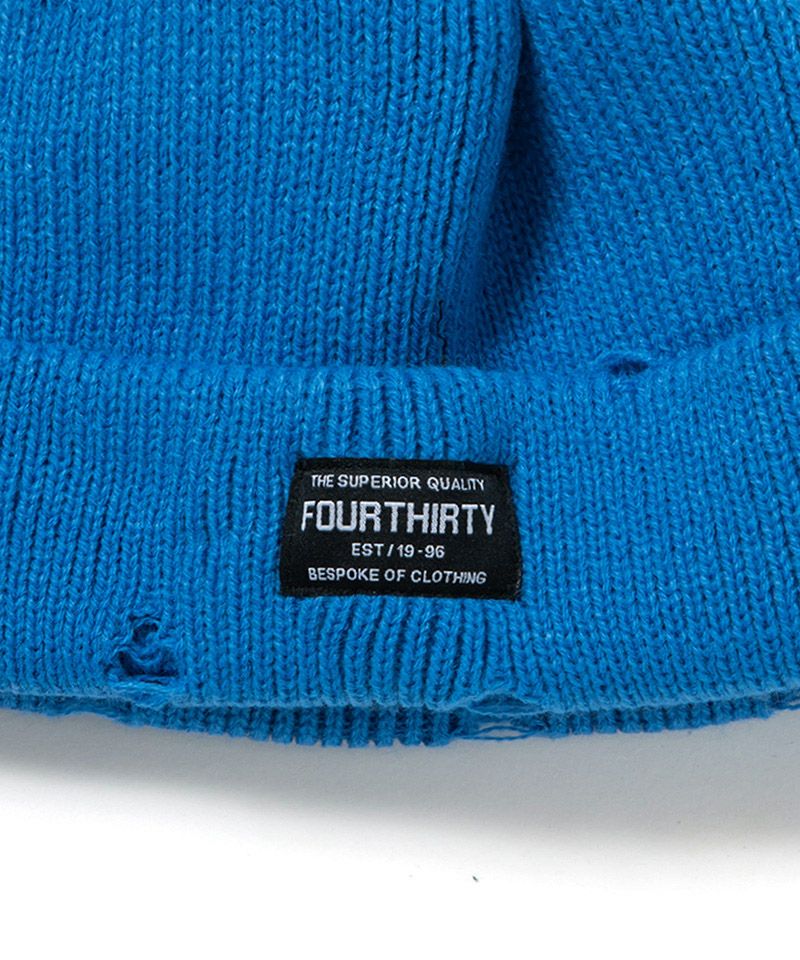 430(フォーサーティ)】DAMAGE BEANIE ビーニー ニット帽(25-170