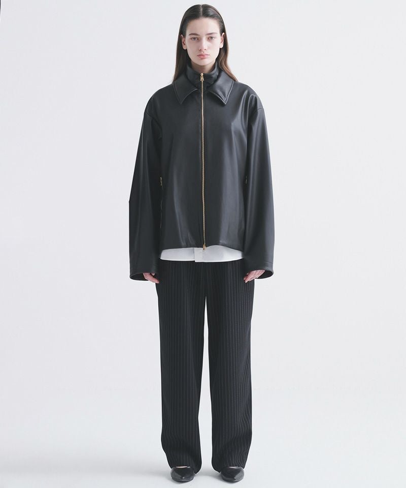 30%OFF【CULLNI(クルニ)】Faux Leather Layerd Collar Zip Up Jacket 