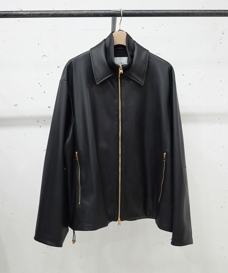 30%OFF【CULLNI(クルニ)】Faux Leather Layerd Collar Zip Up Jacket