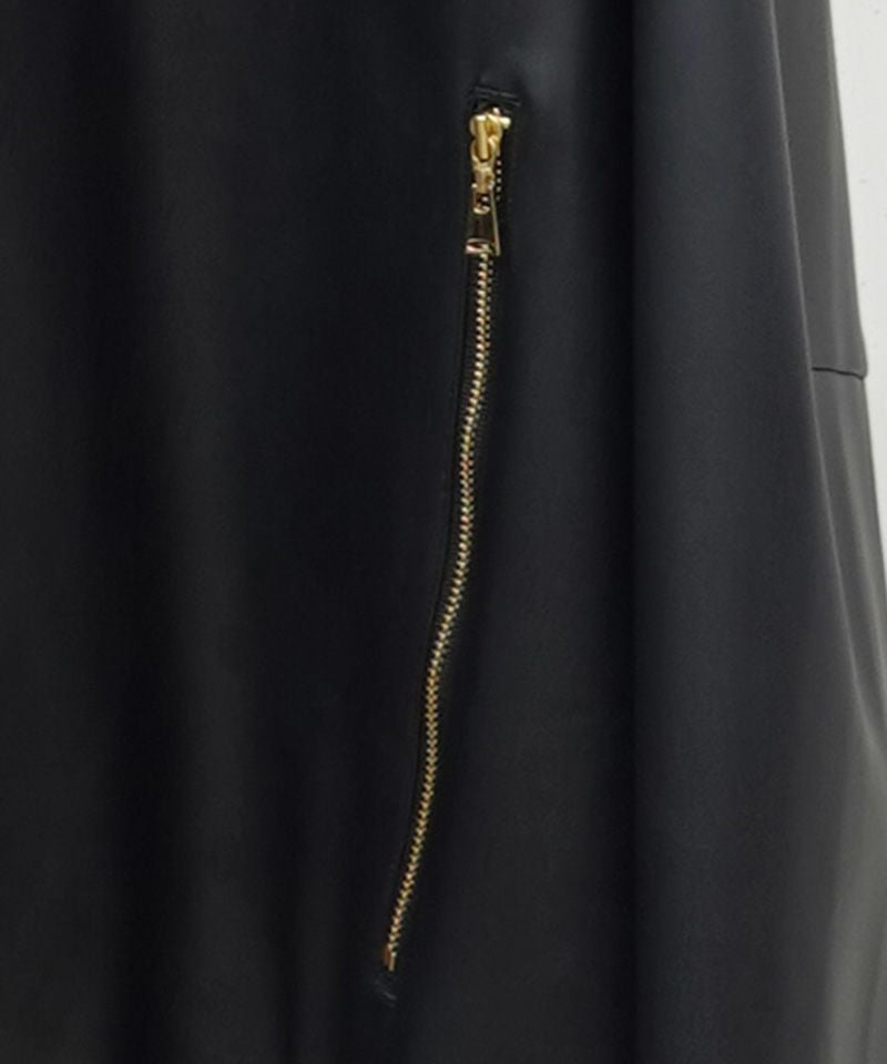 30%OFF【CULLNI(クルニ)】Faux Leather Layerd Collar Zip Up Jacket