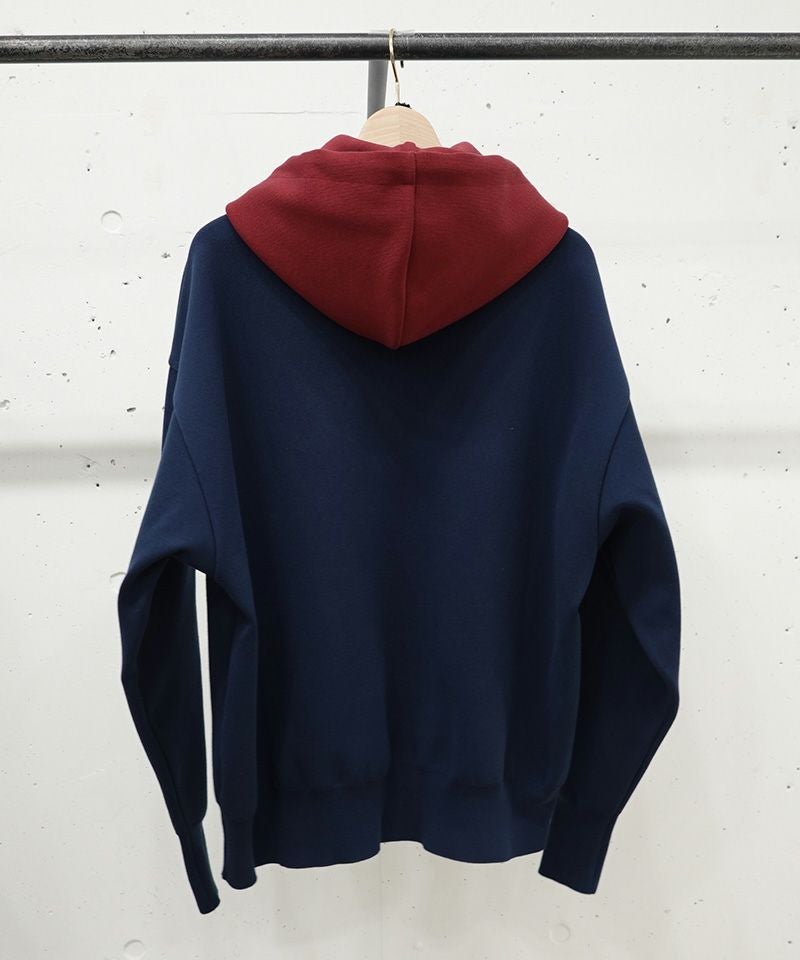 50%OFF【CULLNI(クルニ)】Embroidery Patch Half Zip Knit Hoodie