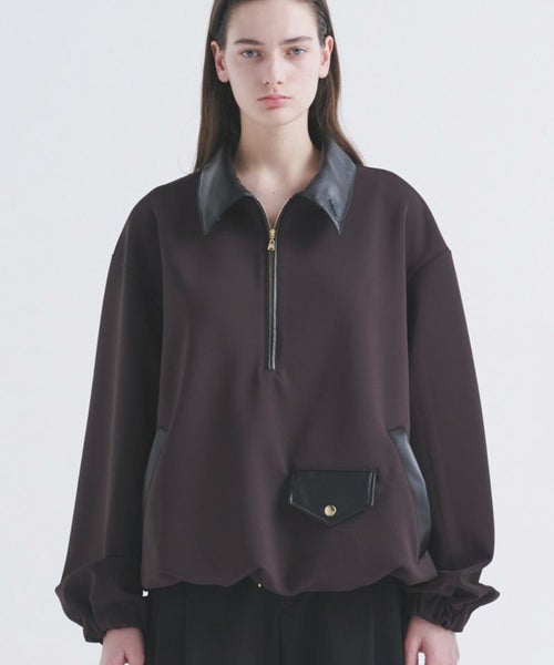 30%OFF【CULLNI(クルニ)】Double Cloth Half Zip Riders Pullover 