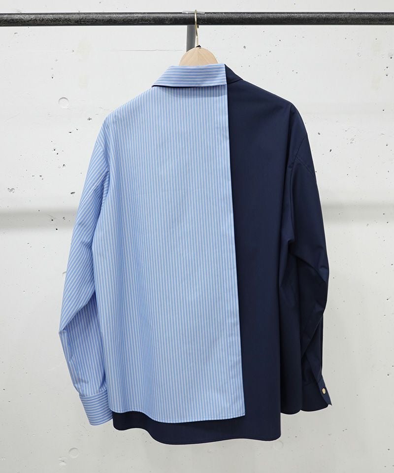 CULLNI(クルニ)】Stripe Asymmetrical Layered Shirt シャツ(25-AW