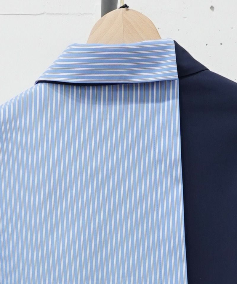 CULLNI(クルニ)】Stripe Asymmetrical Layered Shirt シャツ(25-AW