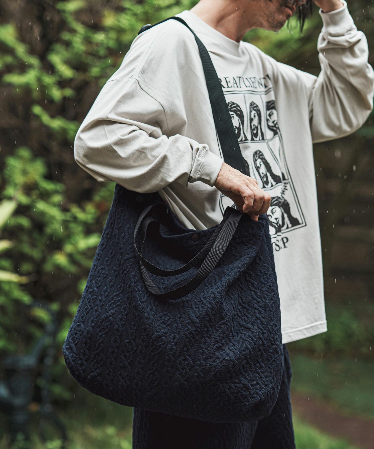CAMBIO(カンビオ)】 ストレッチケーブルキルティングショルダーバッグ