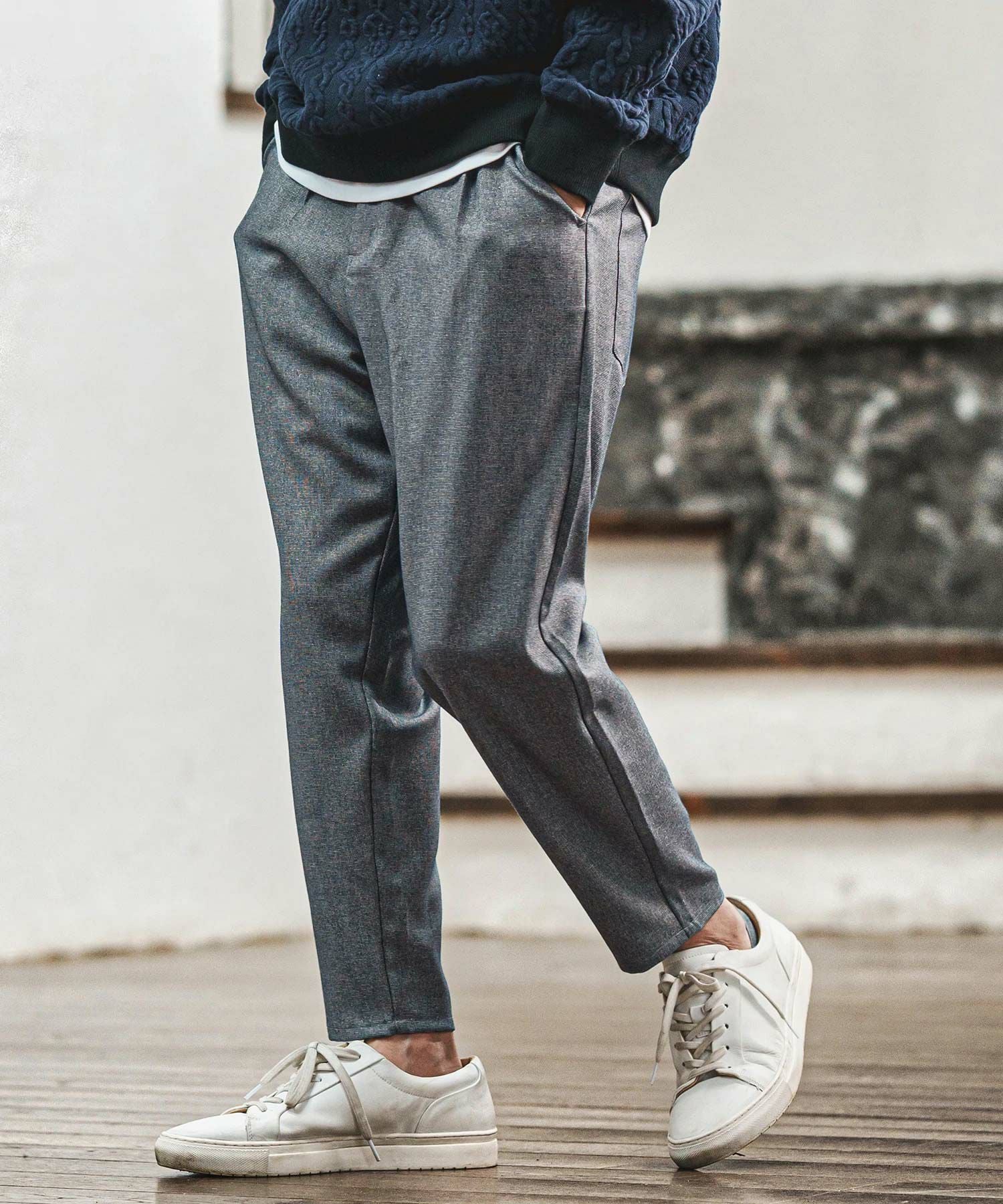 30%OFF【CAMBIO(カンビオ)】タック入りワイドテーパードシェフパンツ
