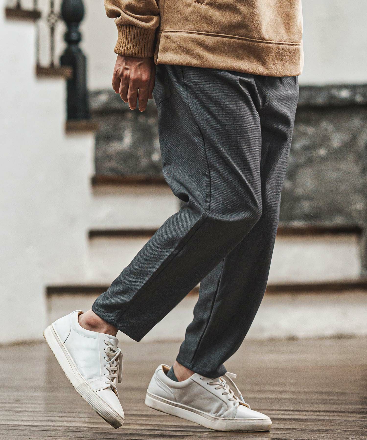 30%OFF【CAMBIO(カンビオ)】タック入りワイドテーパードシェフパンツ