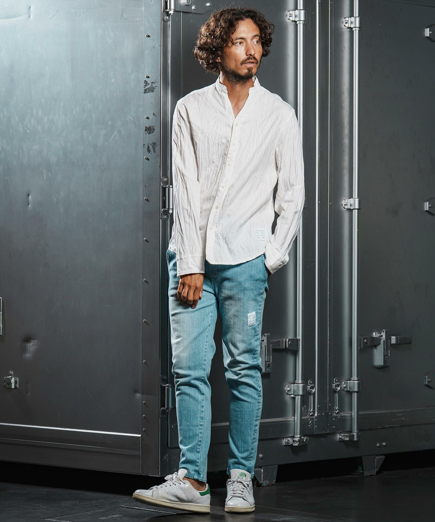 wjk reluxe】wrinkle band collar flannel shirts ネルシャツ(WR25W-15