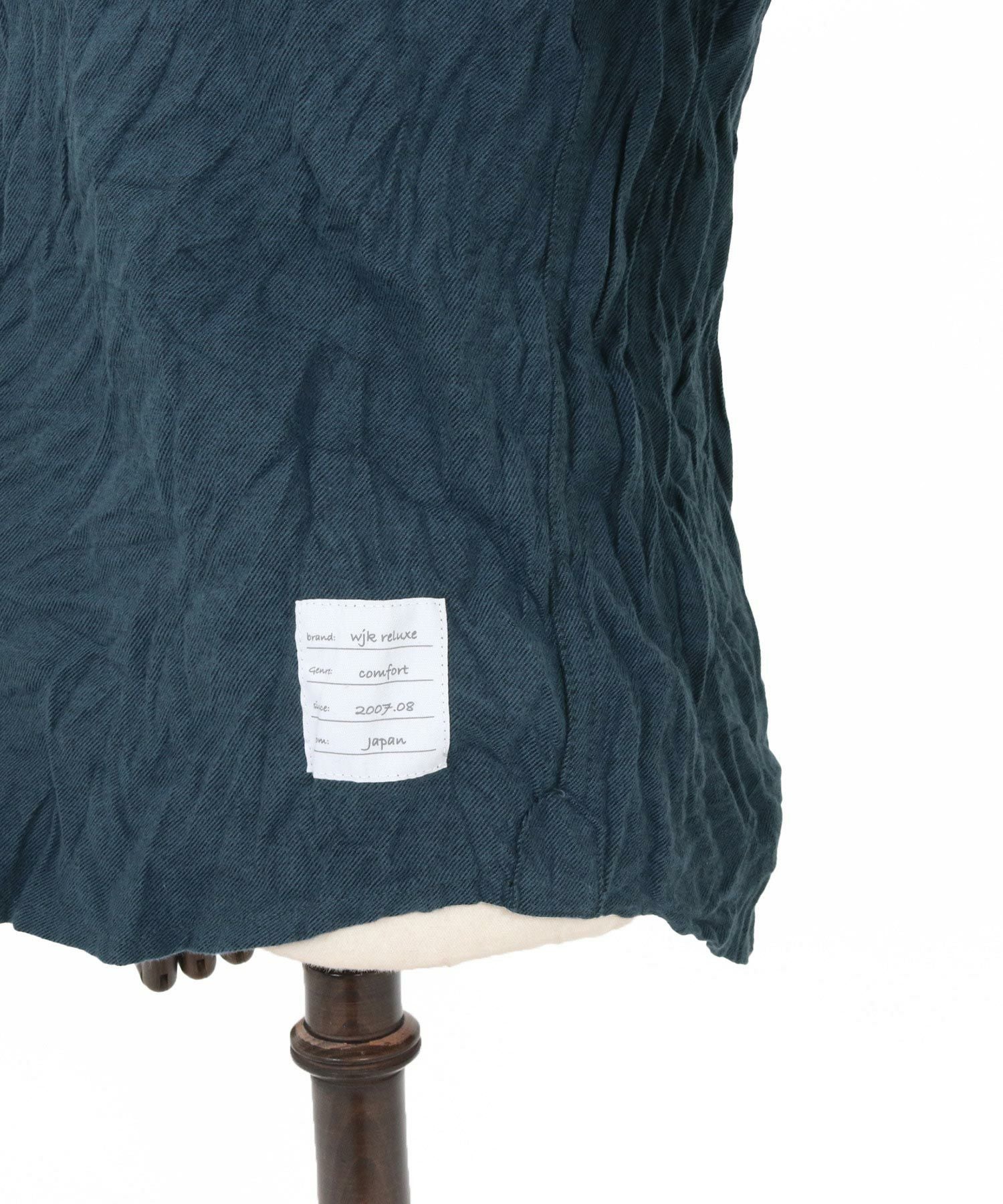 wjk reluxe】wrinkle band collar flannel shirts ネルシャツ(WR25W-15