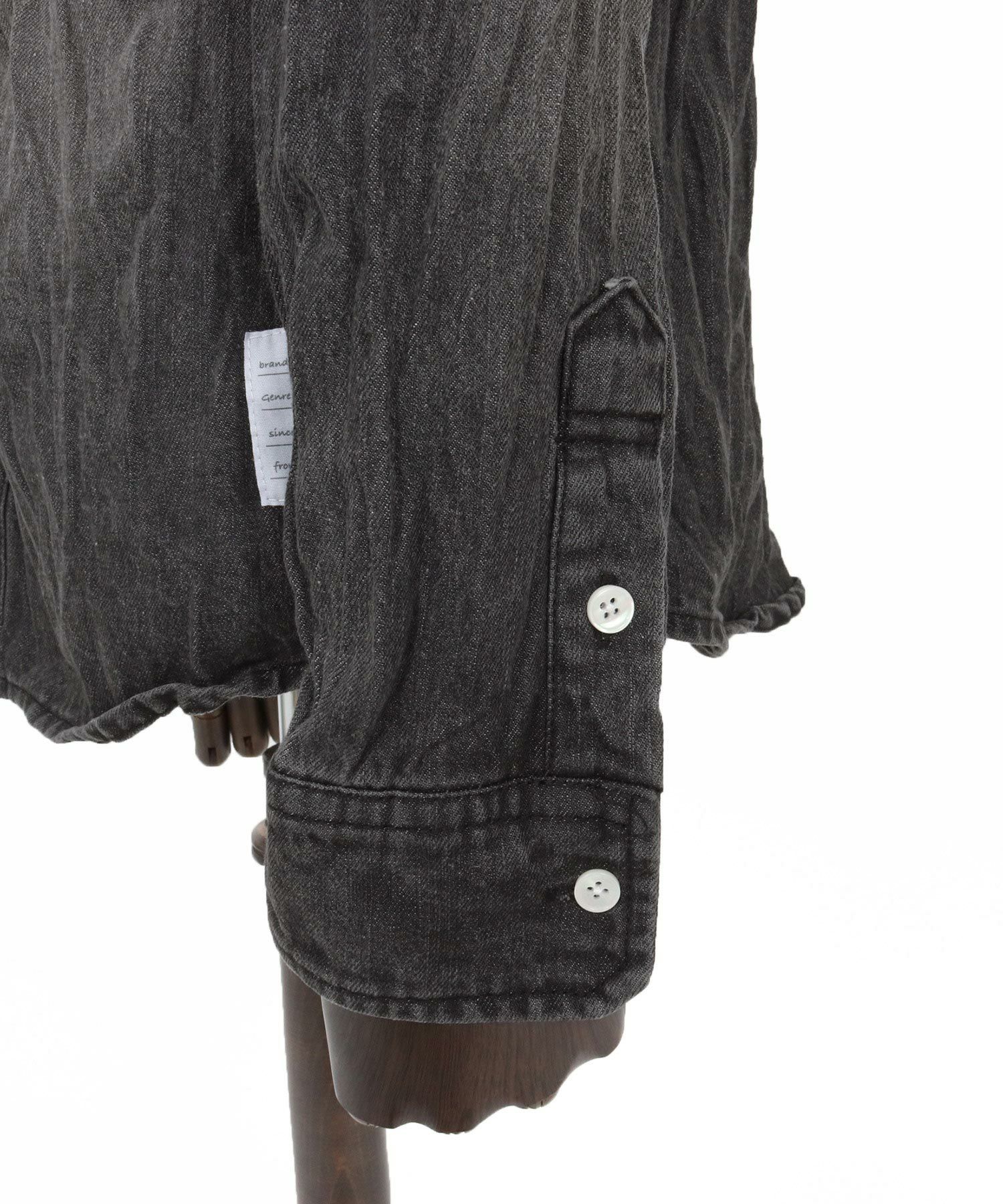 wjk reluxe】wrinkle band collar denim shirts デニムシャツ(WR25W-14