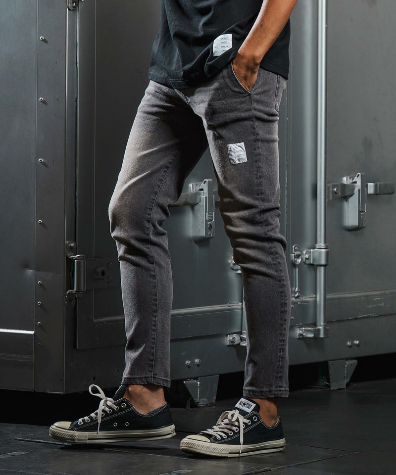 wjk reluxe】tight tension knit denim skinny pants デニムスキニー 