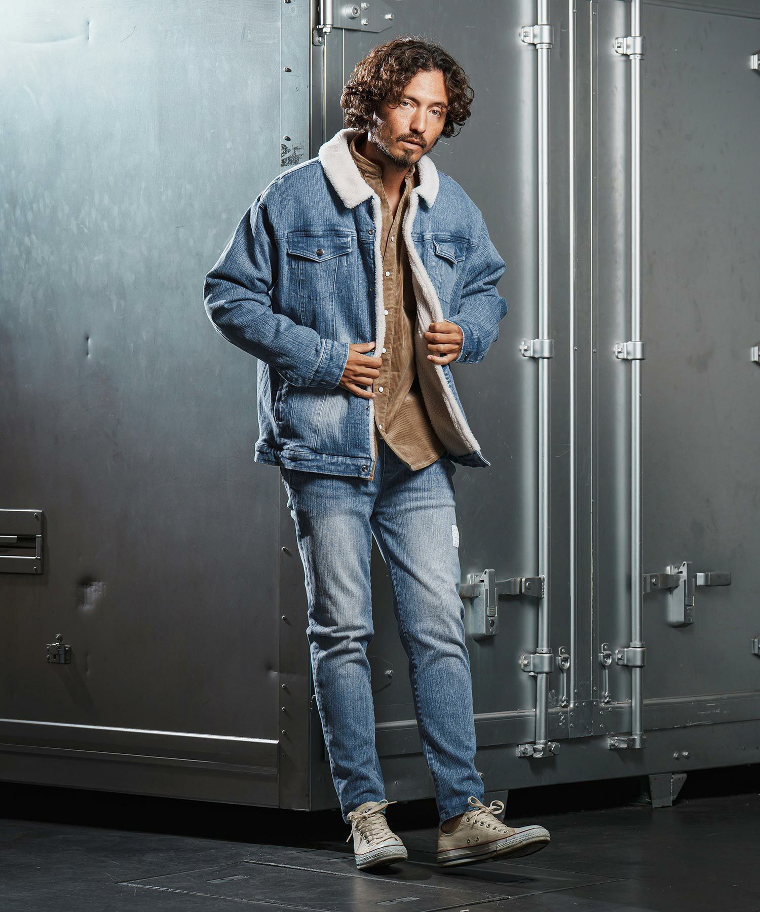 wjk reluxe】tight tension knit denim skinny pants デニムスキニー