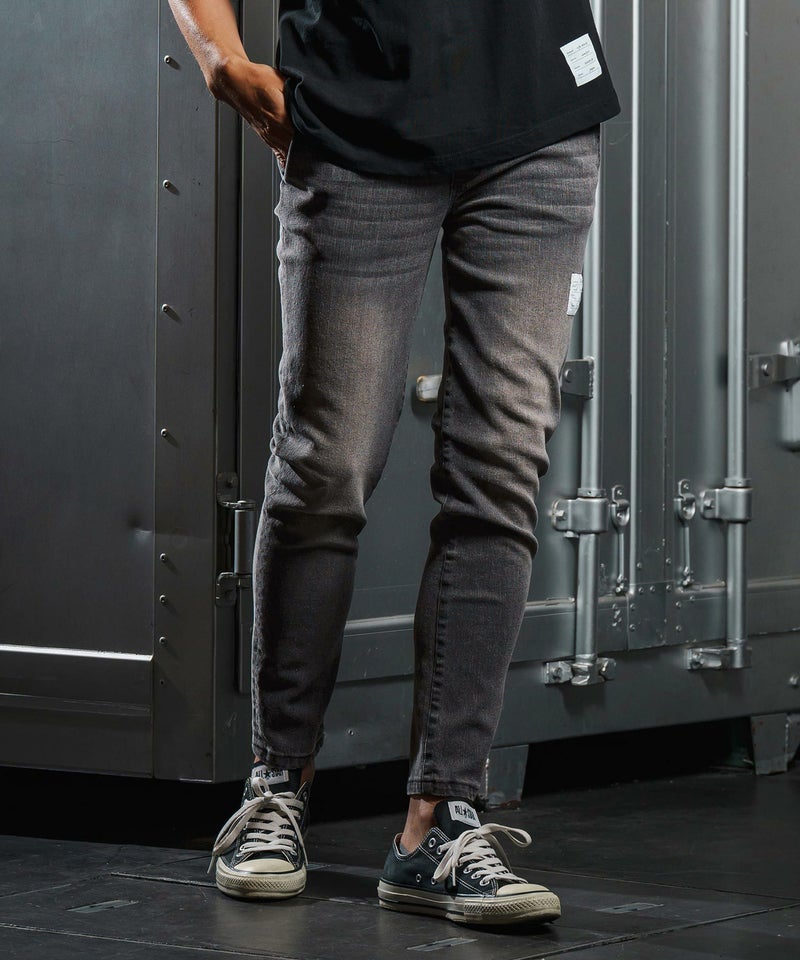 wjk reluxe】tight tension knit denim skinny pants デニムスキニー 