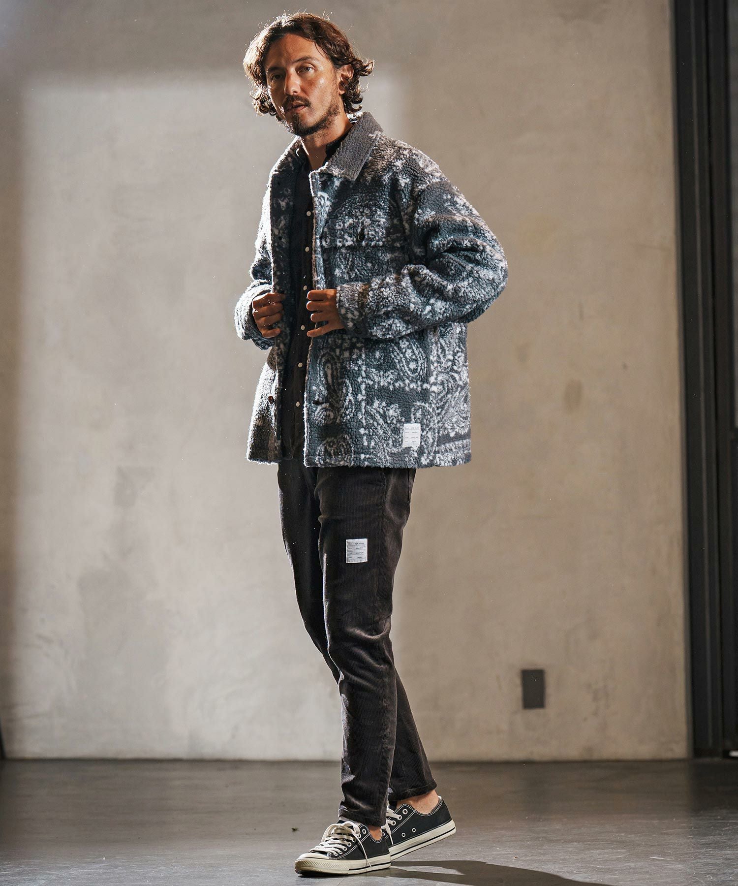 wjk reluxe】stretch corduroy band collar western shirts ウェスタン wjk reluxe】stretch corduroy band collar western shirts ウェスタン