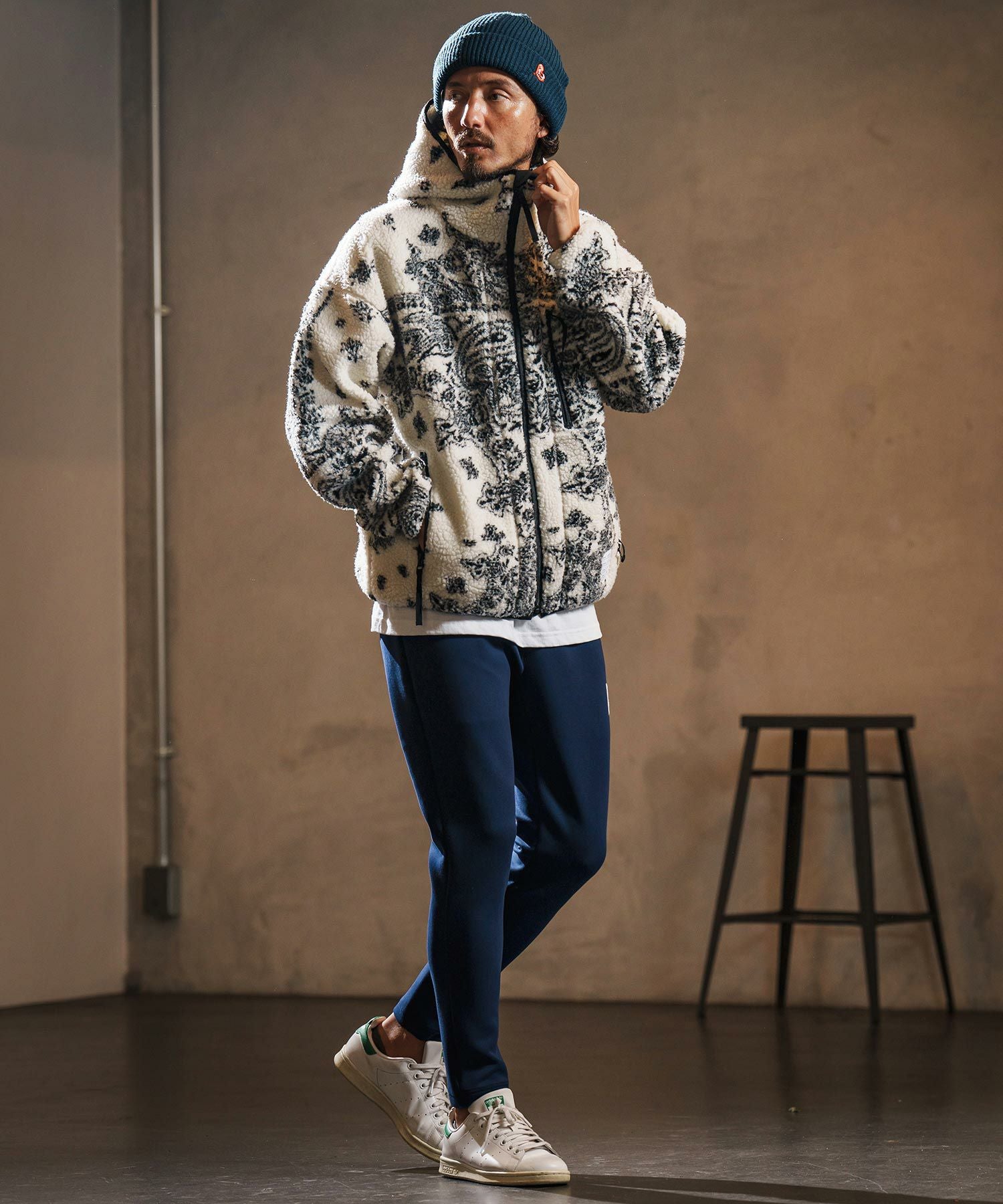 _*_様 チェックフリース パーカー　厚手　90s wjk reluxe】paisley pattern boa fleece parka ボアフリースパーカー