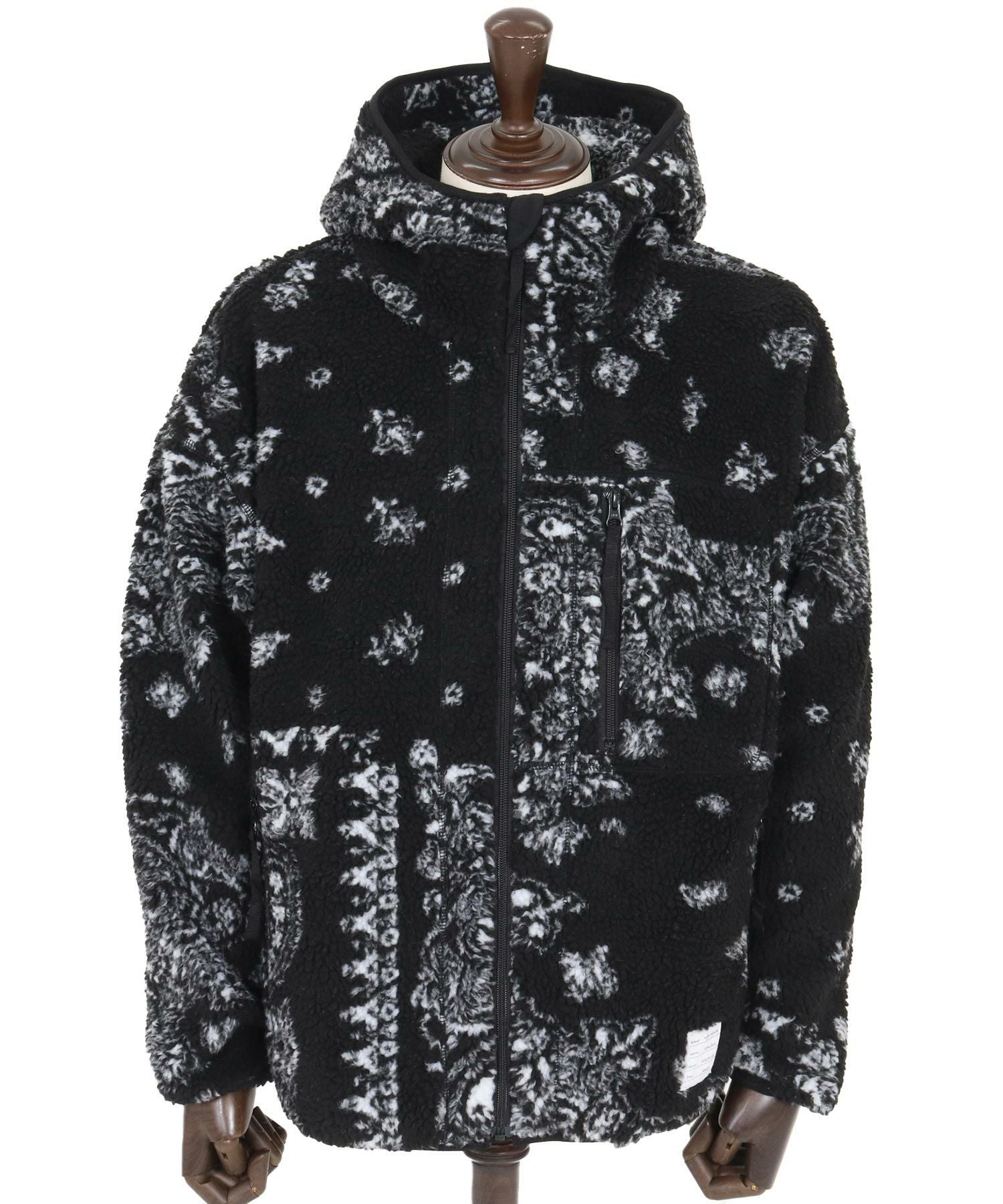 wjk reluxe】paisley pattern boa fleece parka ボアフリースパーカー