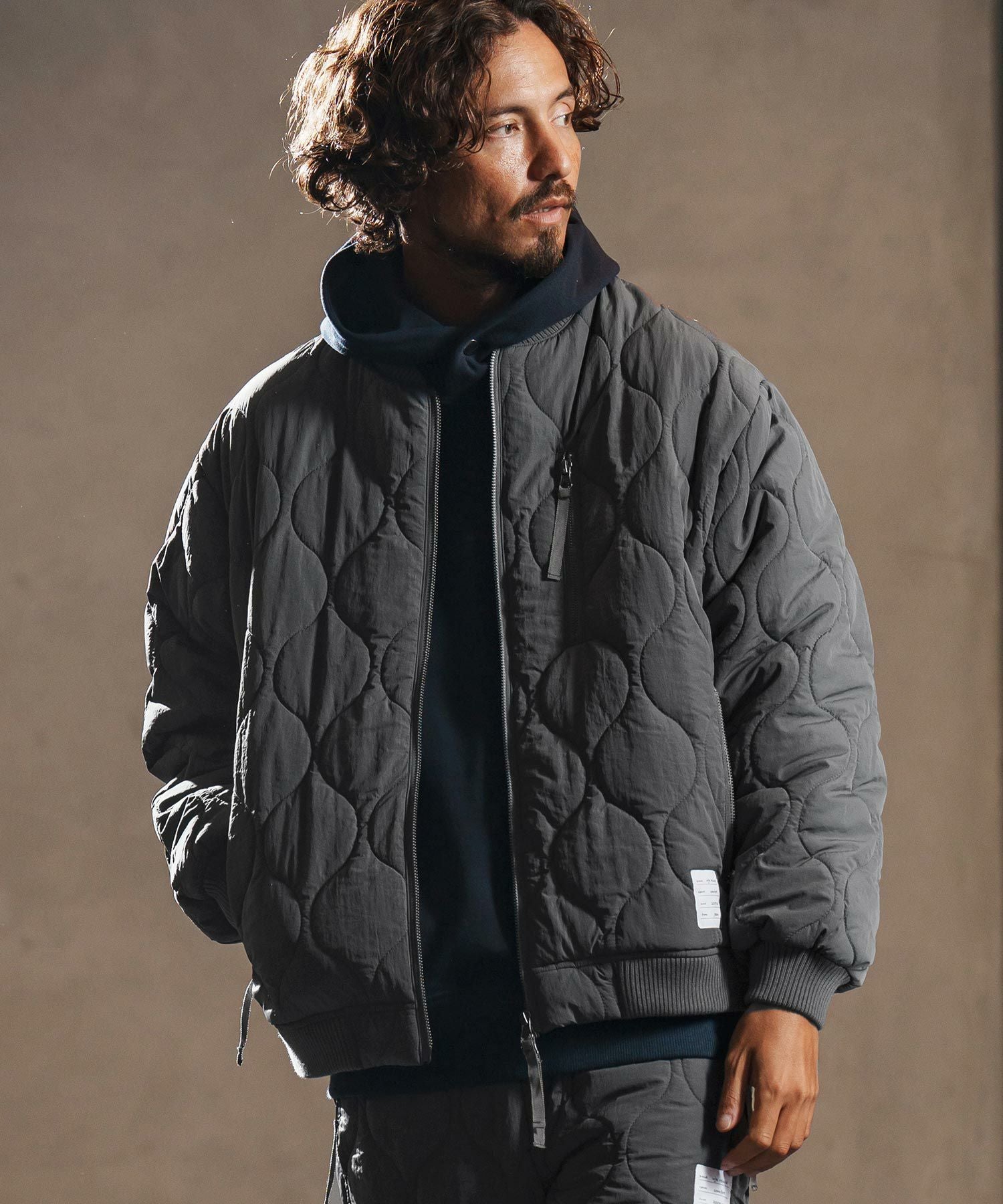 wjk reluxe】gourd quilting MA-1 type blouson キルティングブルゾン