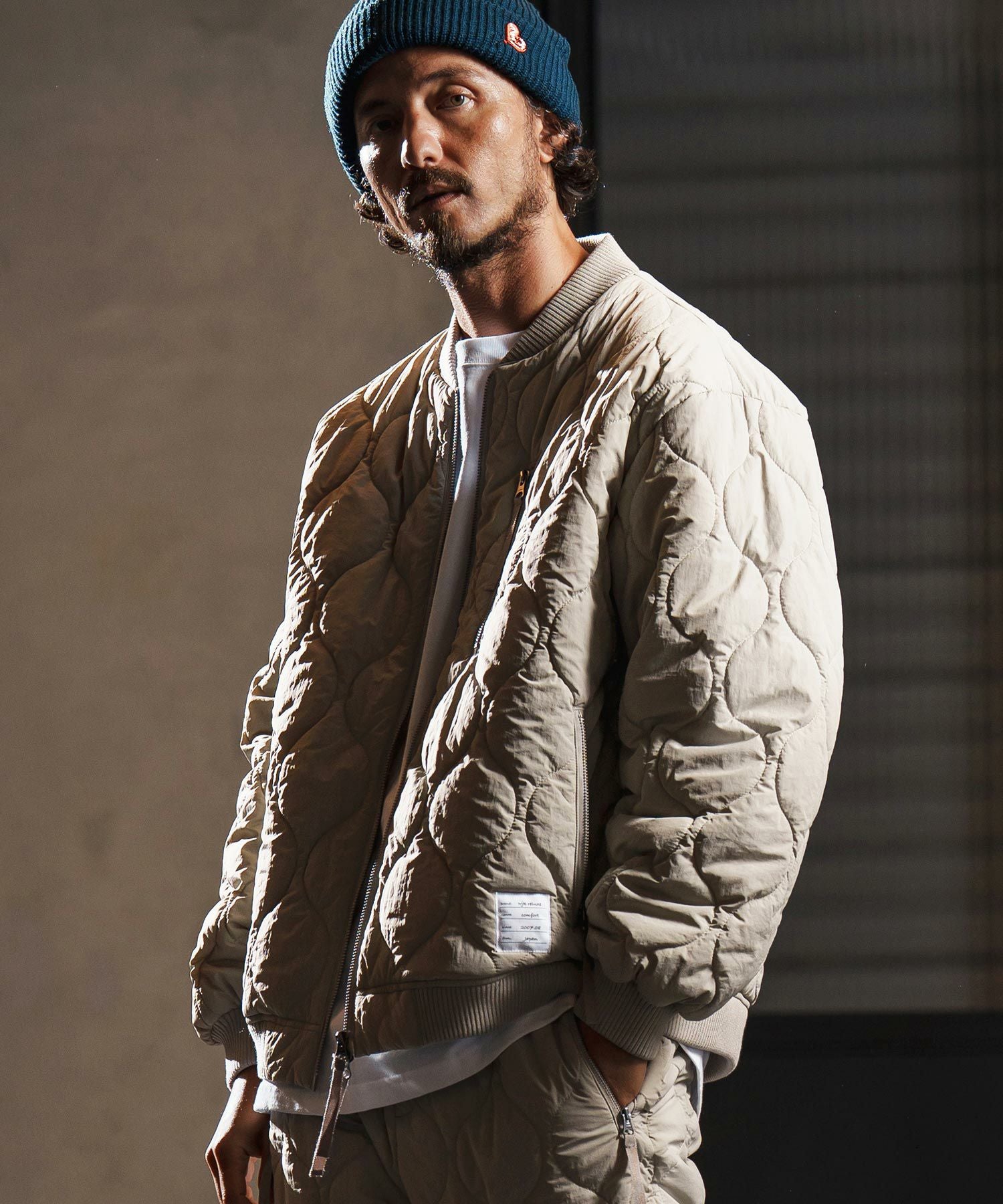wjk reluxe】gourd quilting MA-1 type blouson キルティングブルゾン