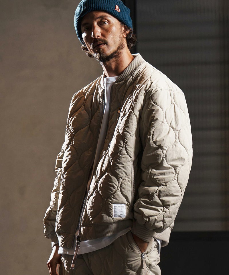 wjk reluxe】gourd quilting MA-1 type blouson キルティングブルゾン 