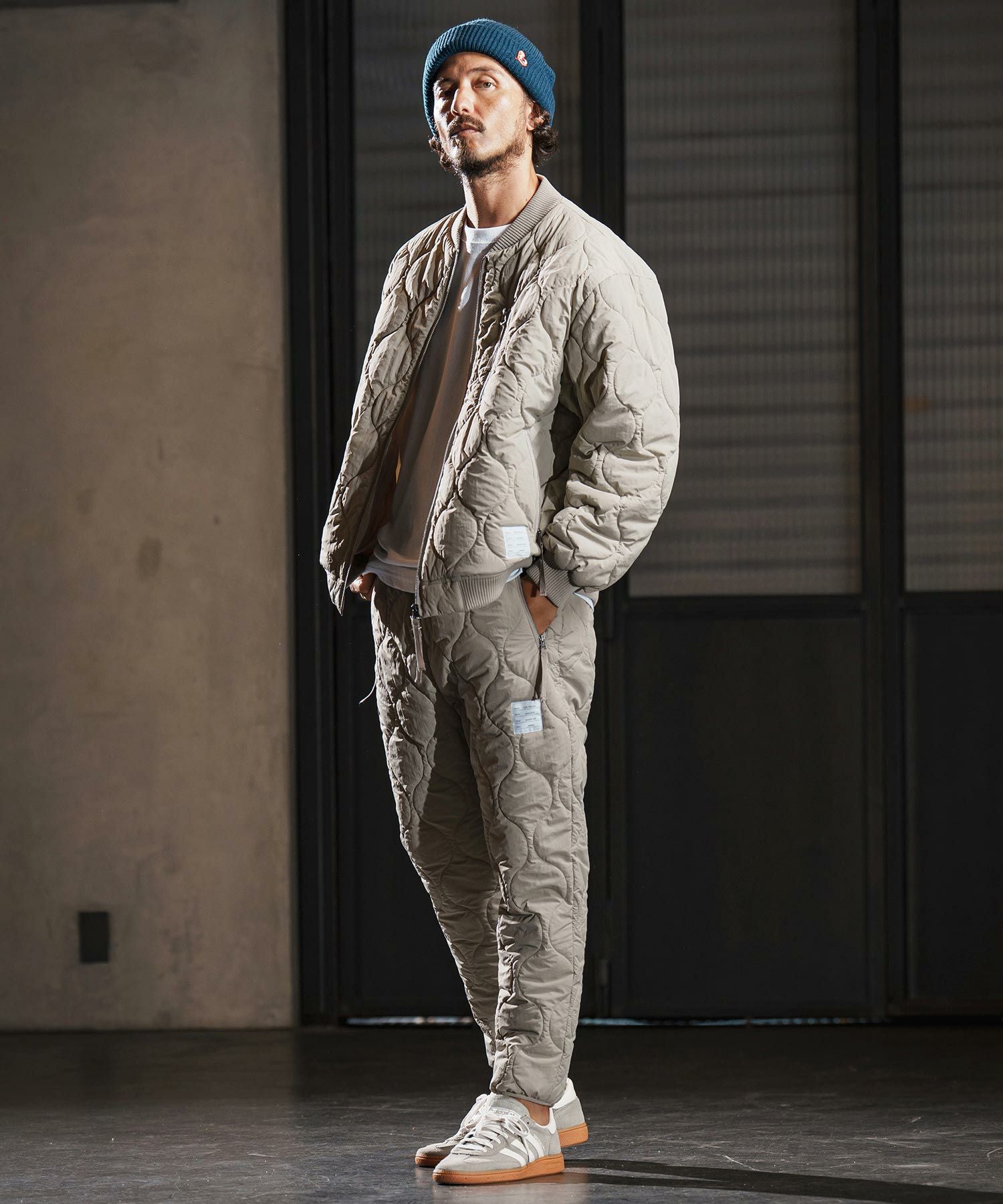 wjk reluxe】gourd quilting MA-1 type blouson キルティングブルゾン