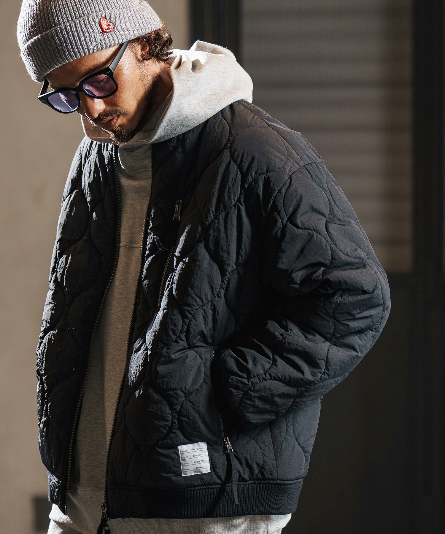wjk reluxe】gourd quilting MA-1 type blouson キルティングブルゾン