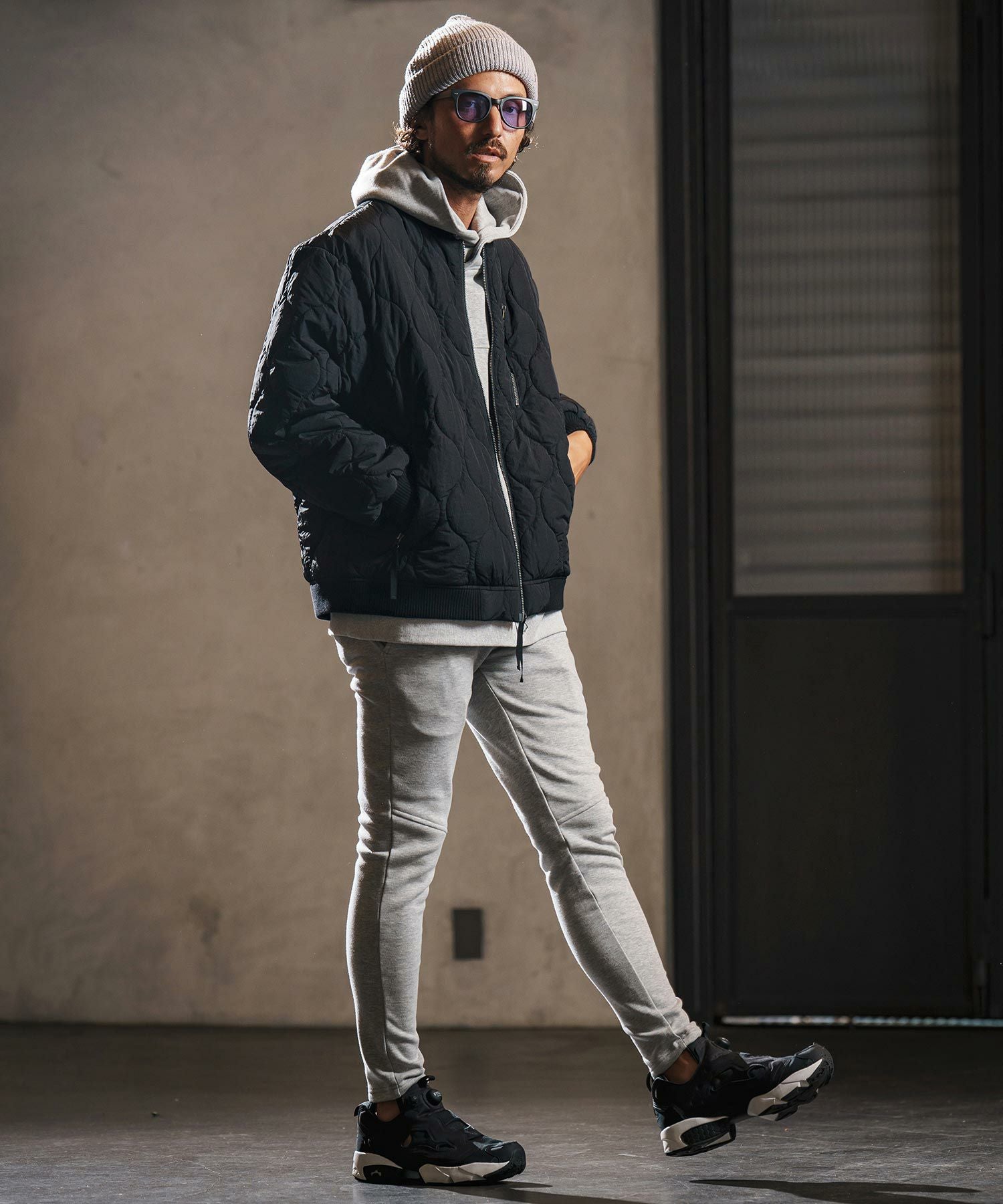 wjk reluxe】gourd quilting MA-1 type blouson キルティングブルゾン